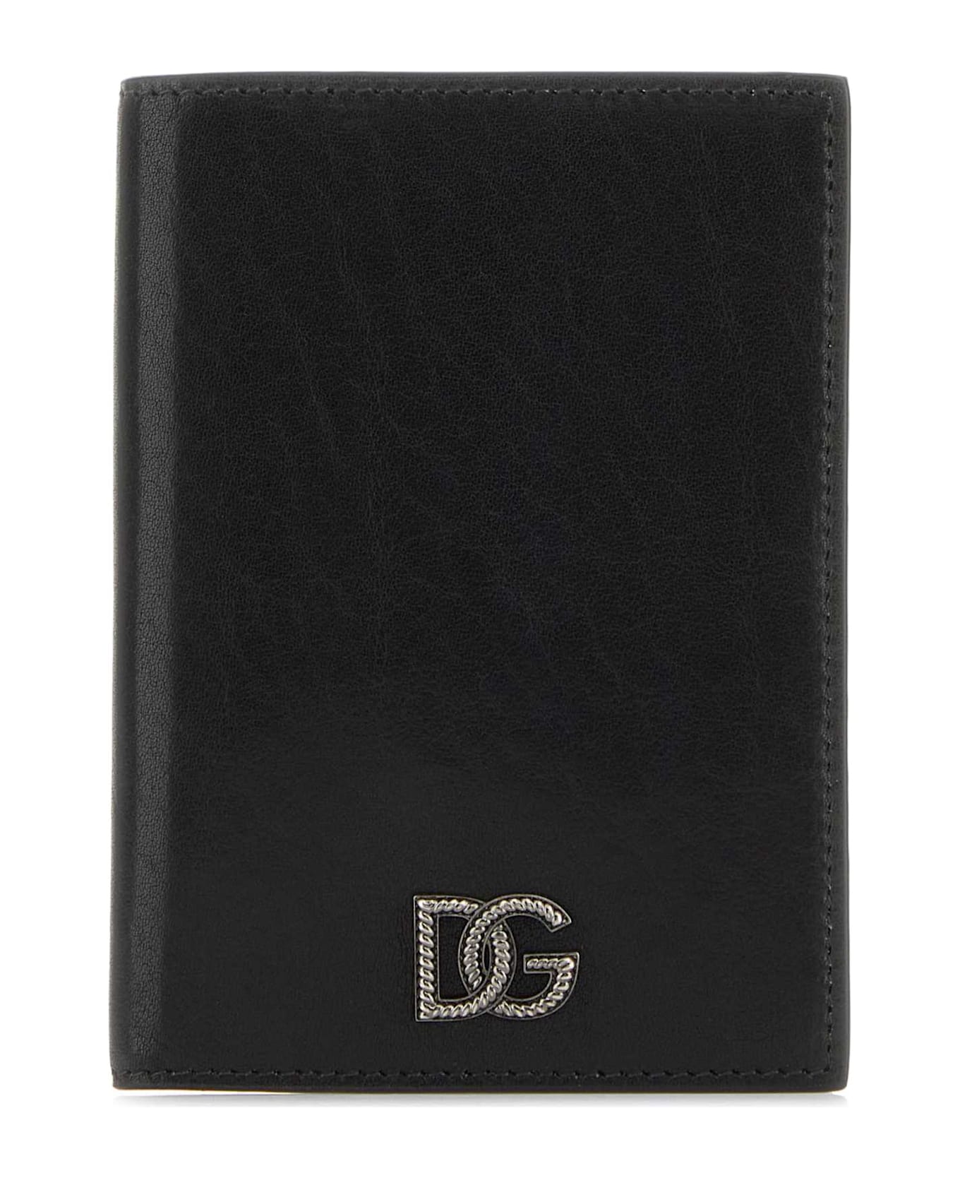 Dolce & Gabbana Black Leather Passport Holder - NERO