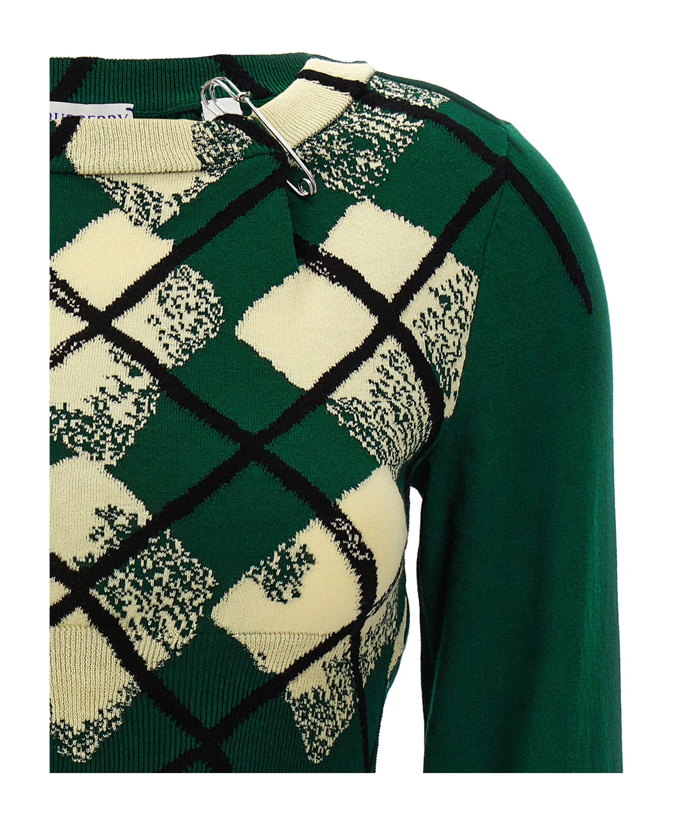 Burberry Argyle Pattern Sweater - Green ニットウェア