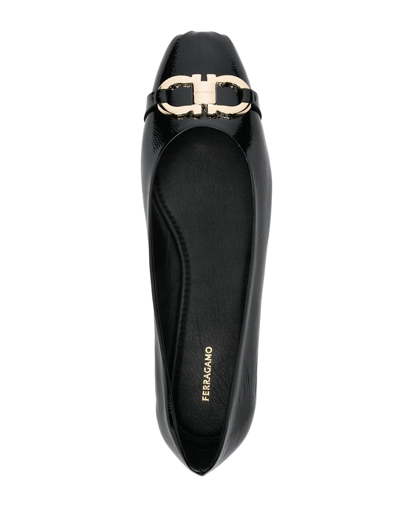 Ferragamo Gancini-buckle Ballerina Flats - Black