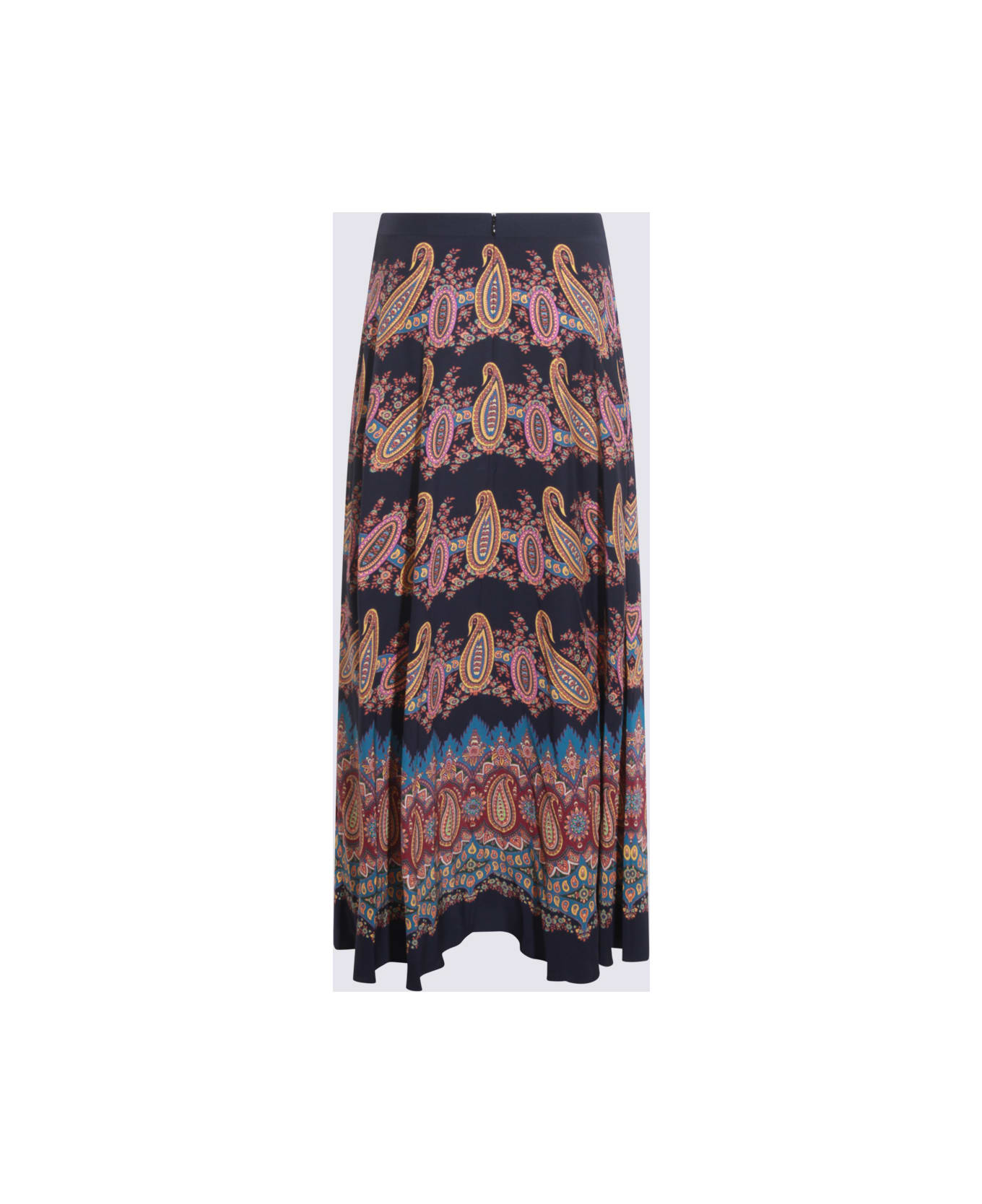 Etro Multicolor Silk Skirt - Blue