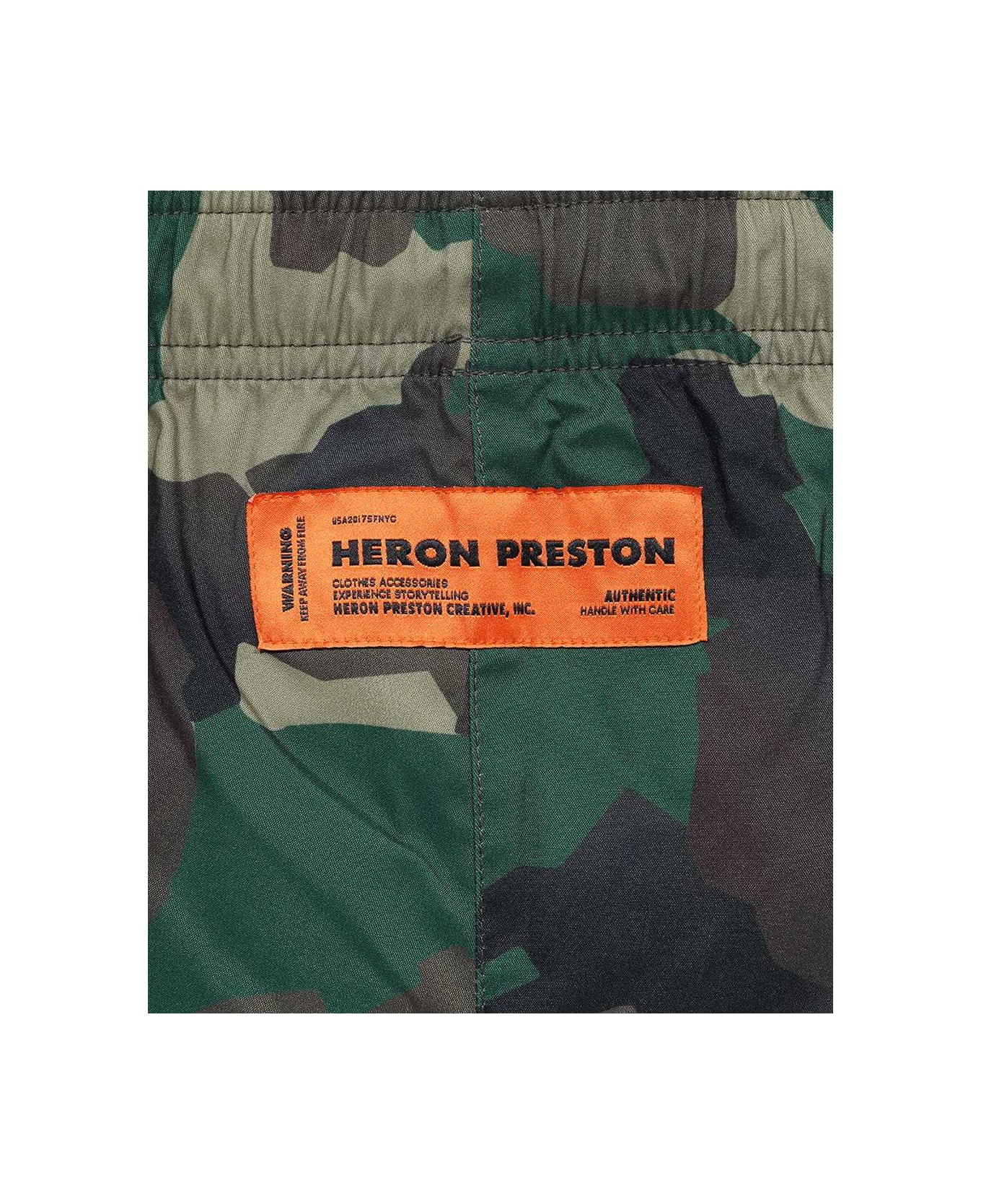 HERON PRESTON Printed Techno Fabric Bermuda-shorts - green