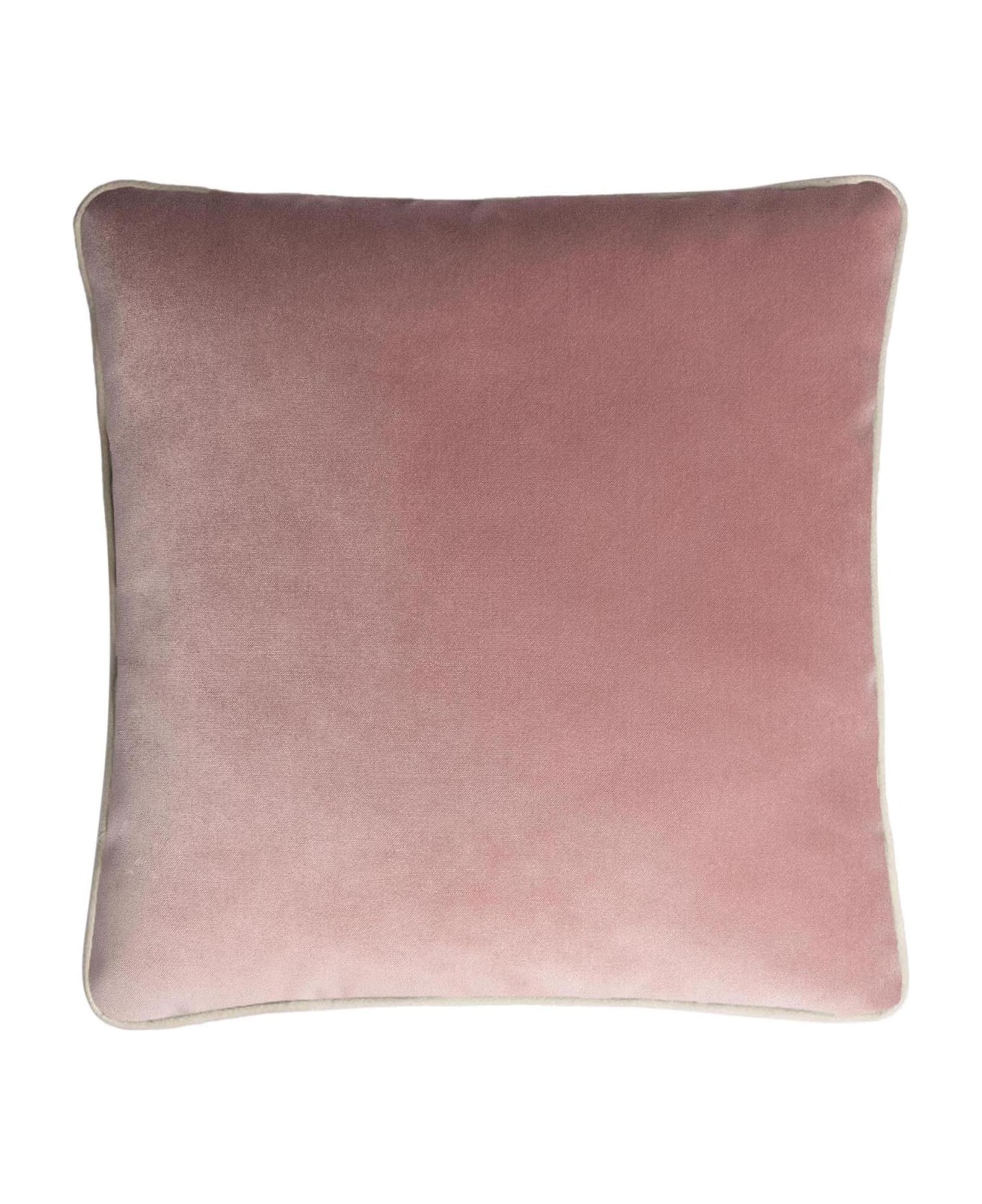 Lo Decor Happy Frame Velvet Pink Pillow - pink/dirty white