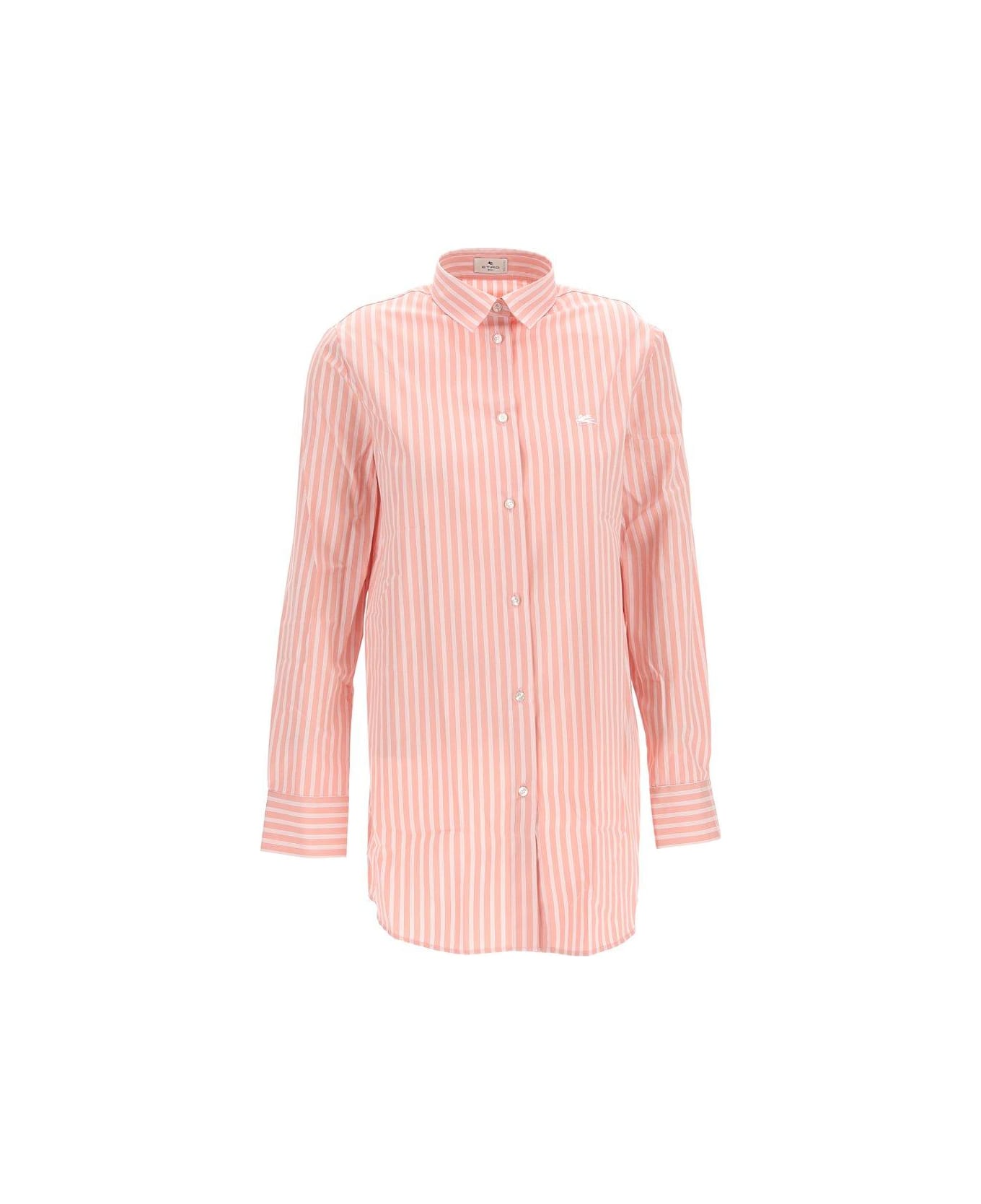 Etro Logo-embroidered Striped Buttoned Shirt