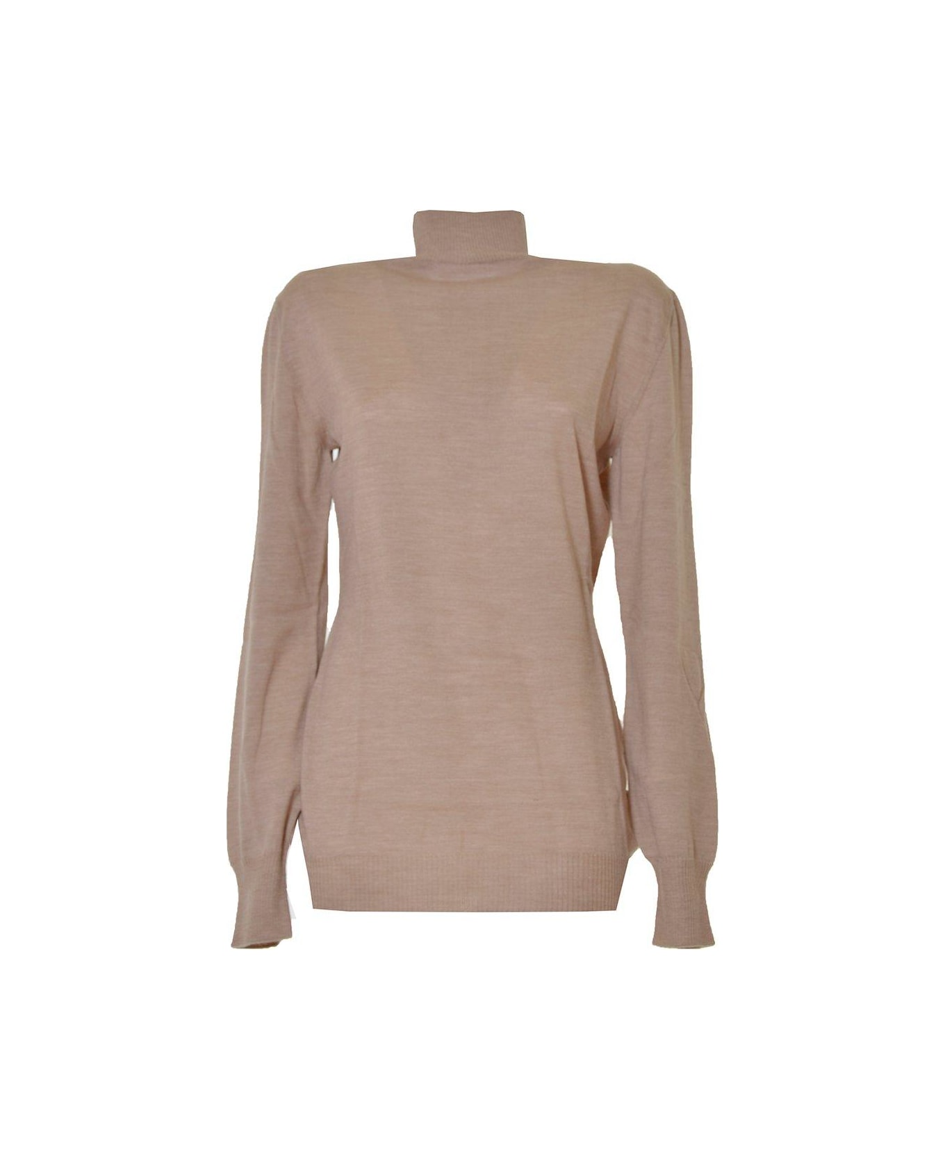 Boutique Moschino Turtleneck Knitted Jumper - Beige