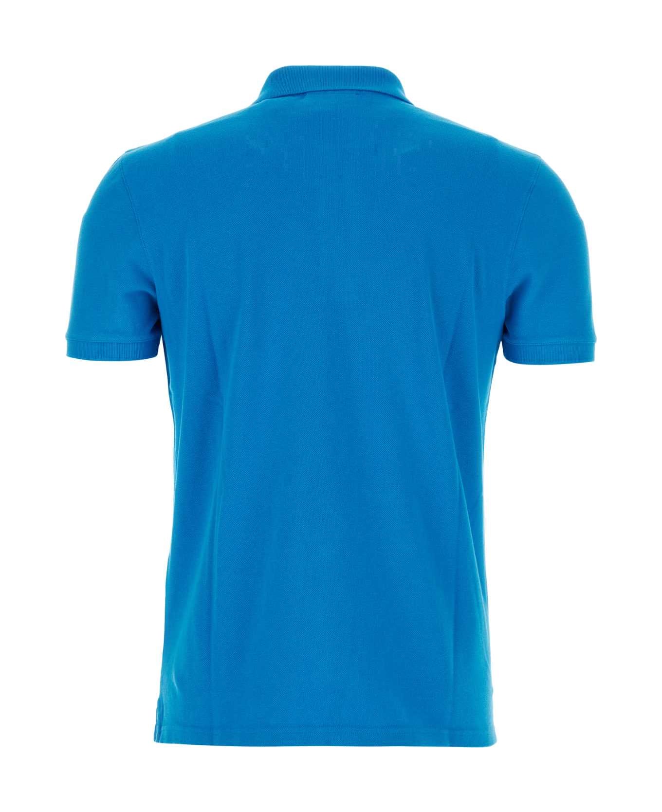 Maison Kitsuné Turquoise Piquet Polo Shirt - ENAMELBLUE