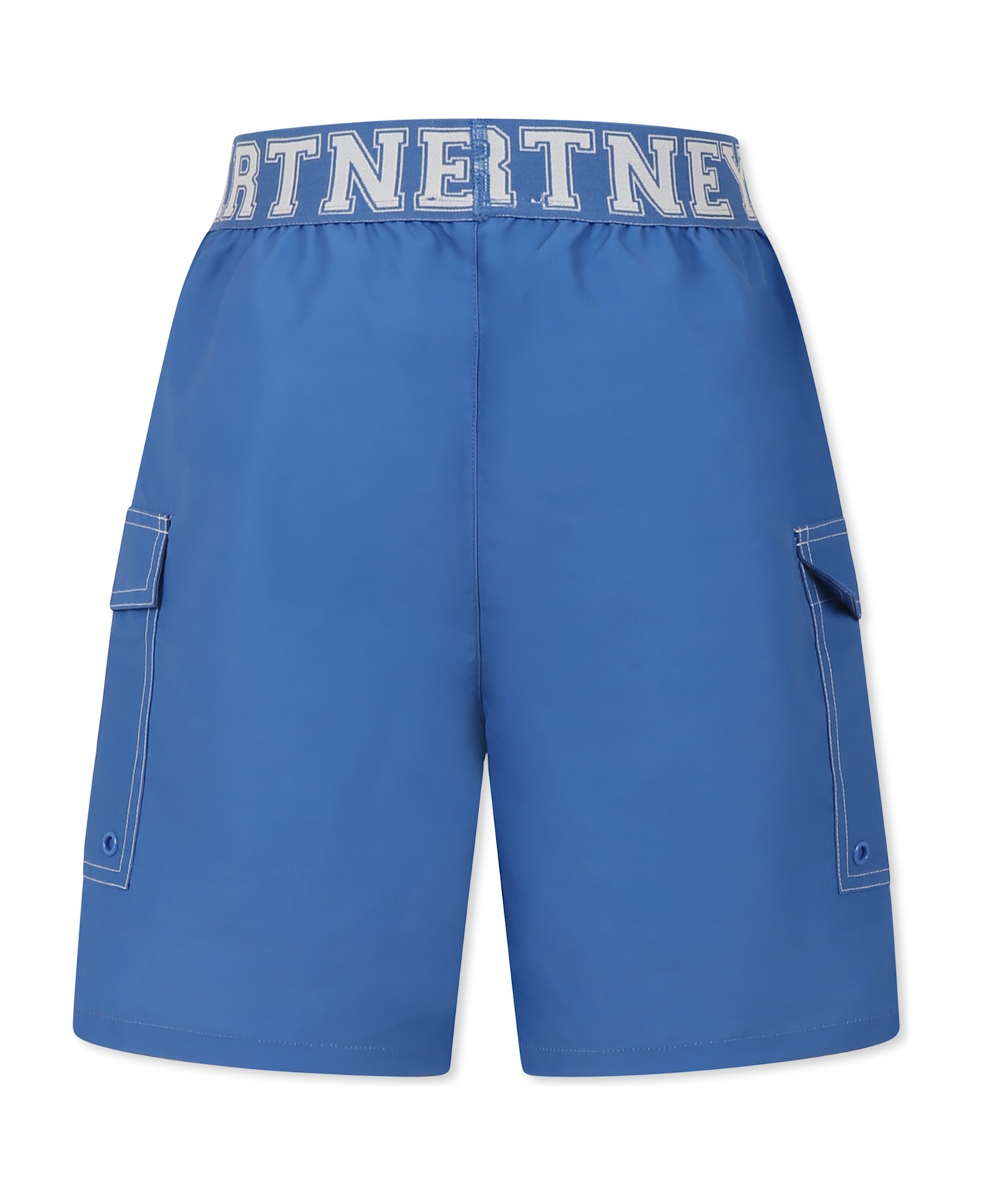 Stella McCartney Kids Blue Swim Shorts For Boy With Logo - Blue
