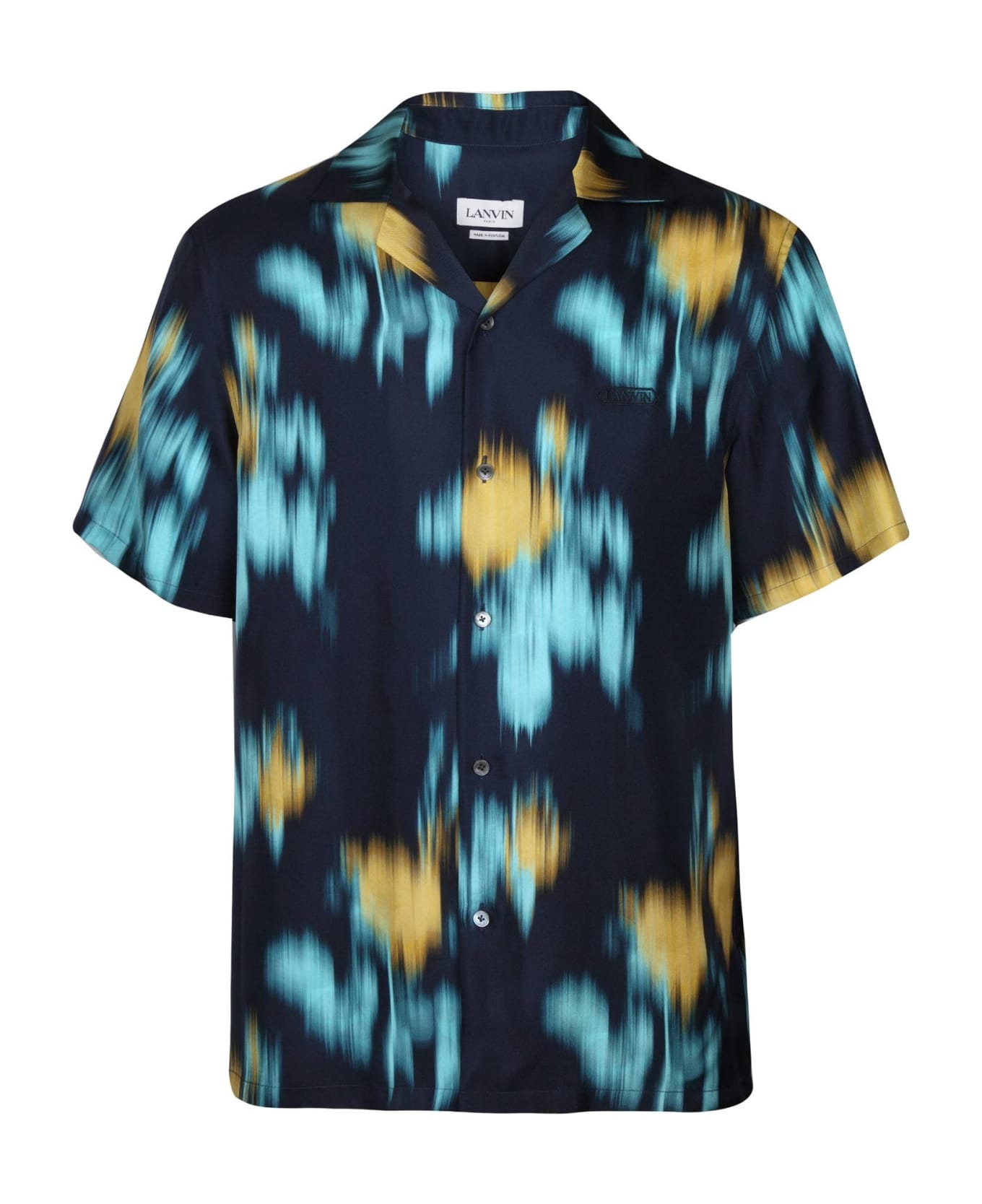 Lanvin Silk Shirt With Bowling Print - Thunder 