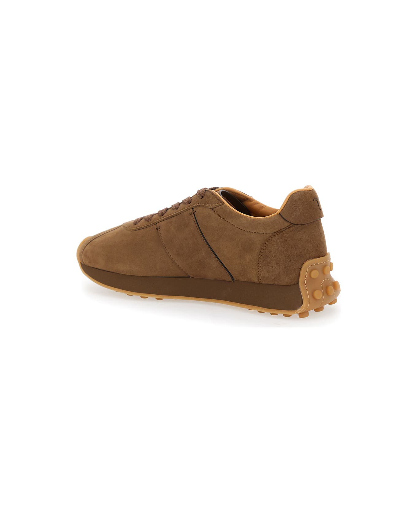 Tod
s Brown Low Top Sneakers With Cleat Details On Heel And Sole In Leather Woman - Brown