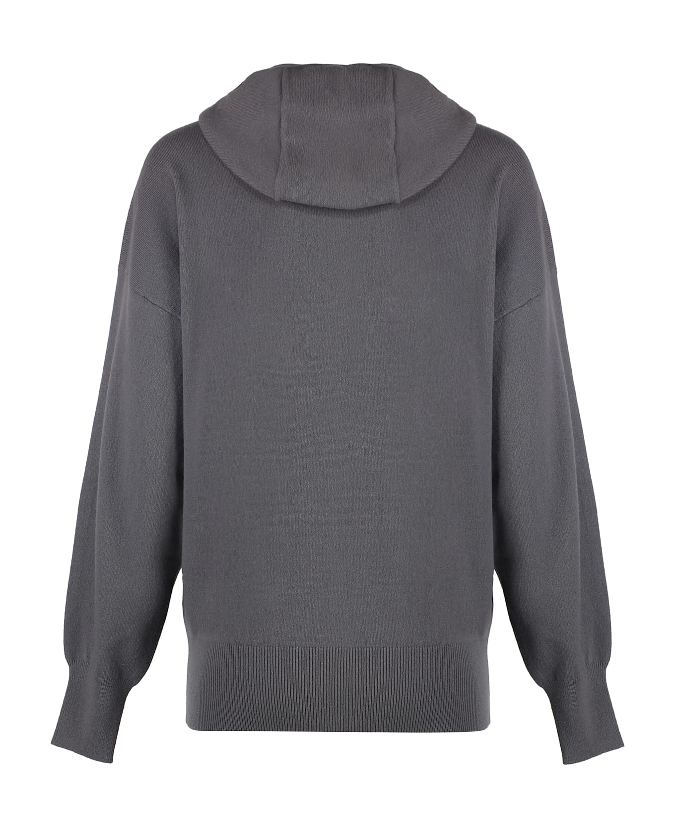 Malo Knitted Full Zip Hoodie - grey