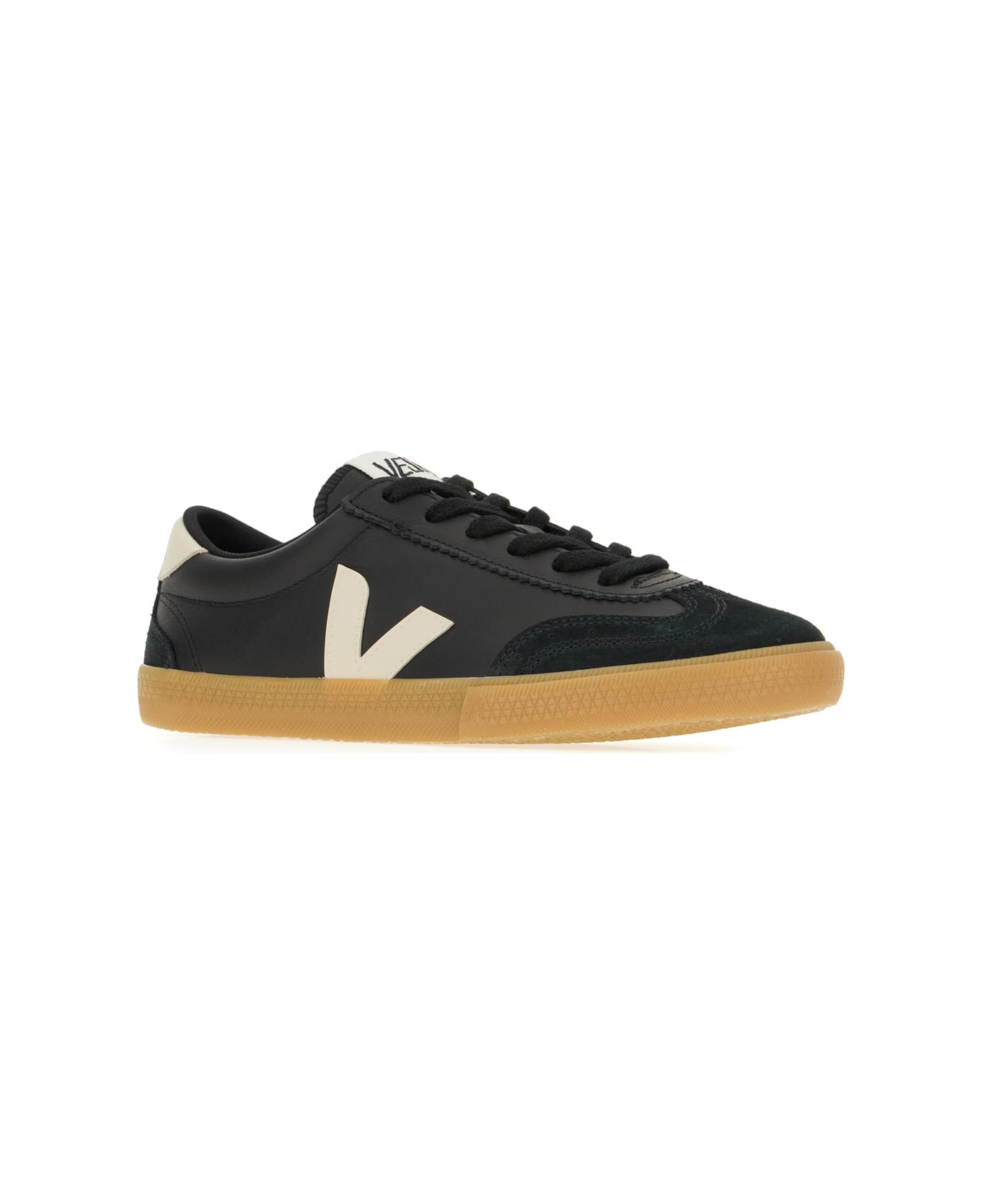 Veja Black Leather Volley O.t. Sneakers - BLACKPIERRE
