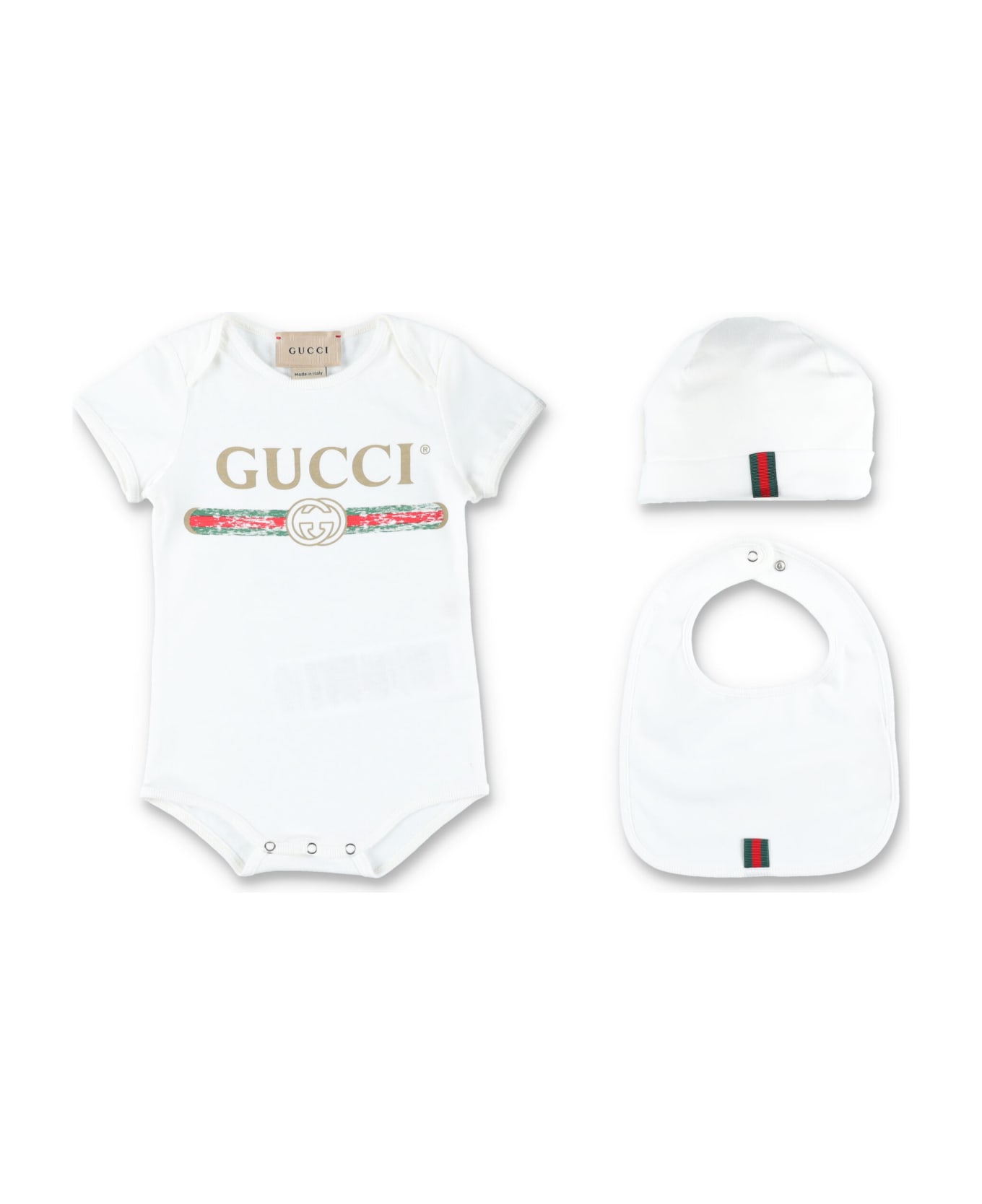 Gucci Baby Gucci Logo Cotton Gift Set ボディスーツ＆セットアップ