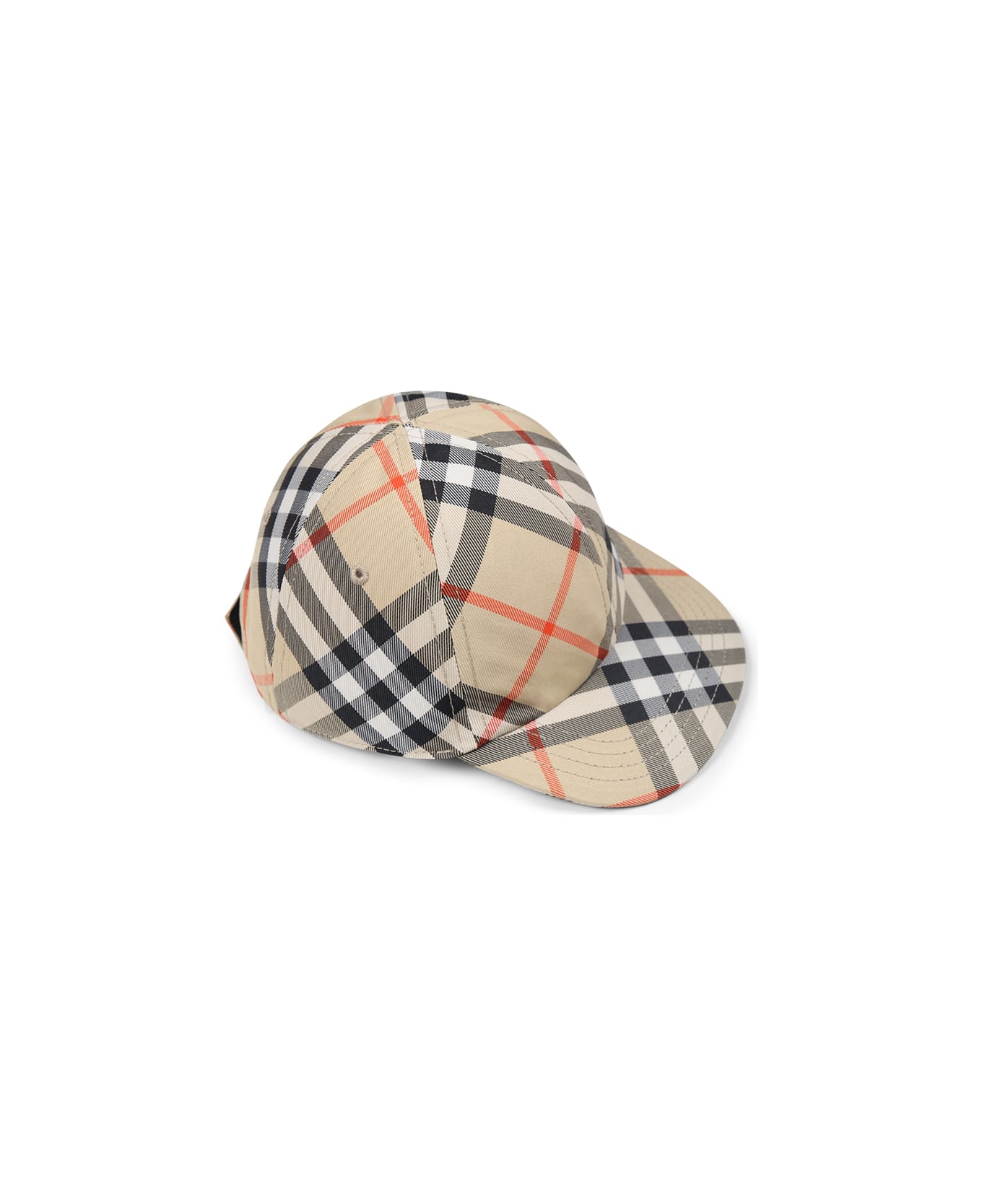 Burberry Beige Hat For Kids With Vintage Check - Beige