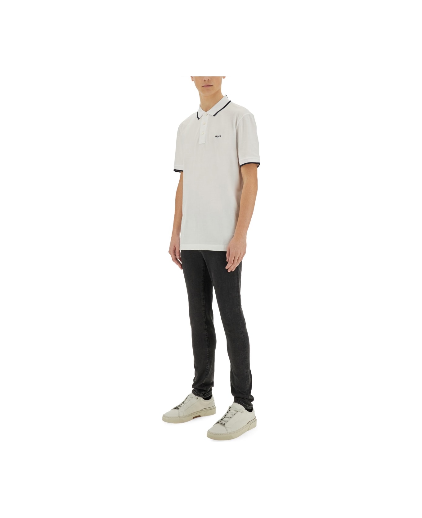 Hugo Boss Cotton Polo - WHITE