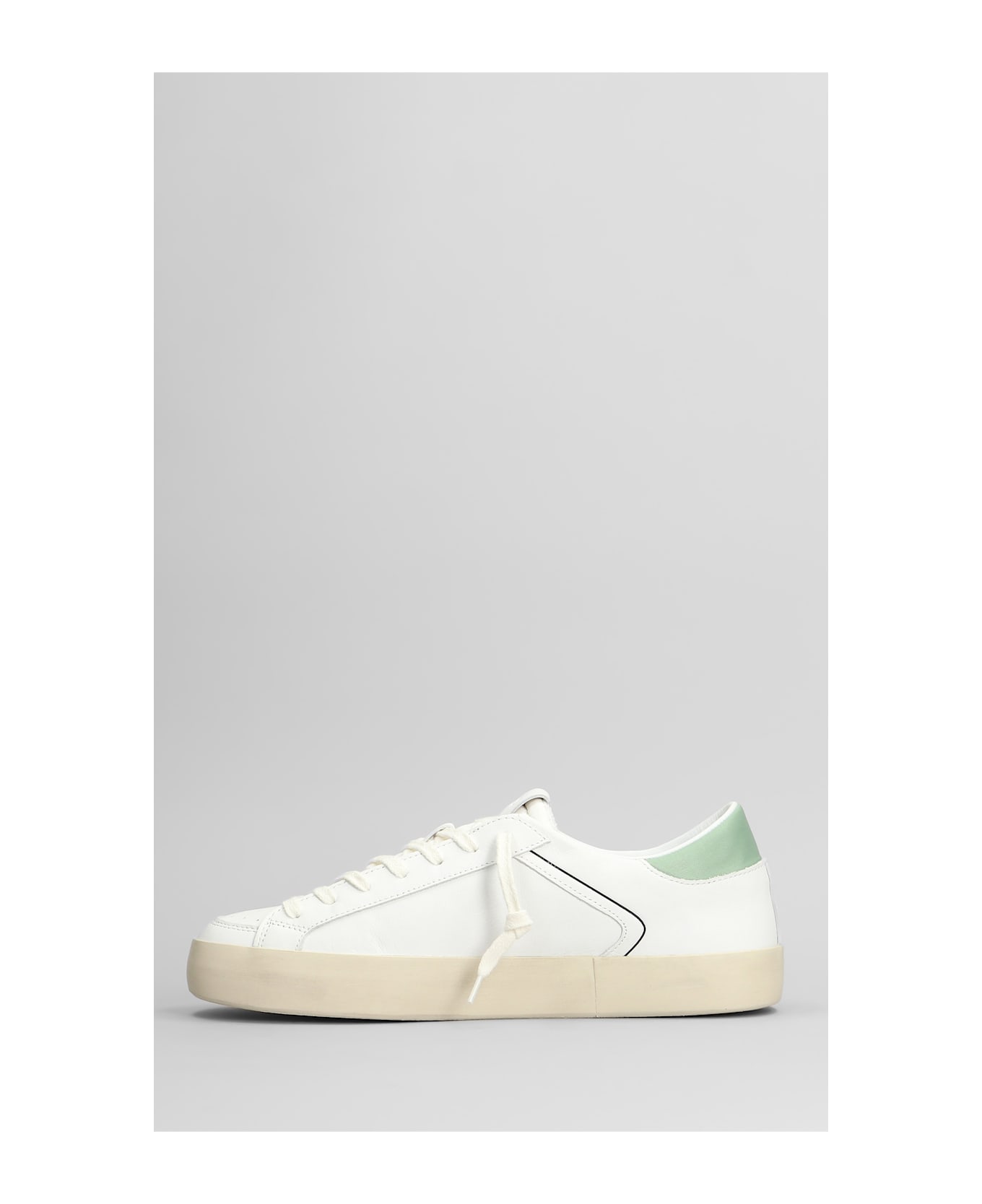D.A.T.E. Hill Low Sneakers In White Suede And Leather - white