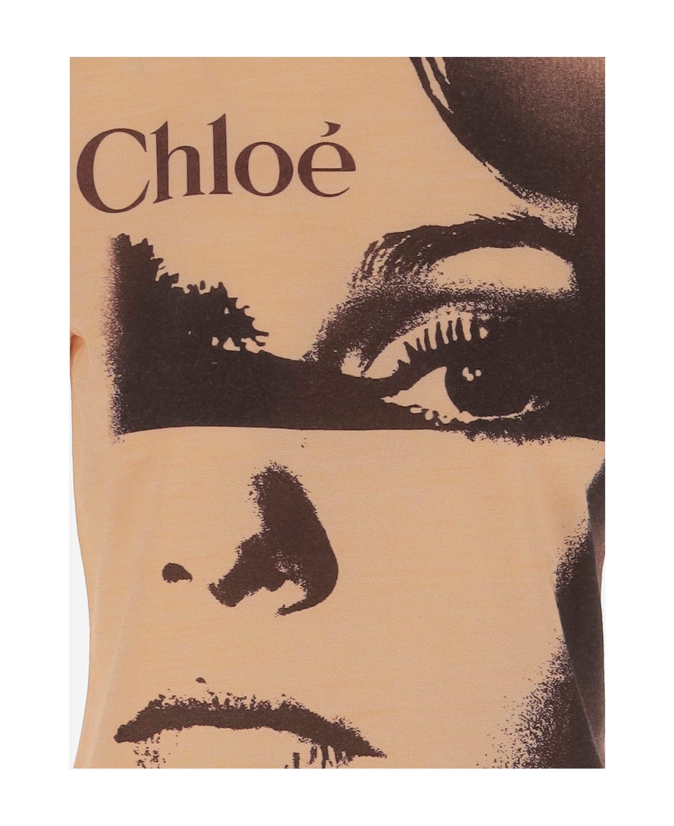 Chloé Graphic Print T-shirt - NUDE
