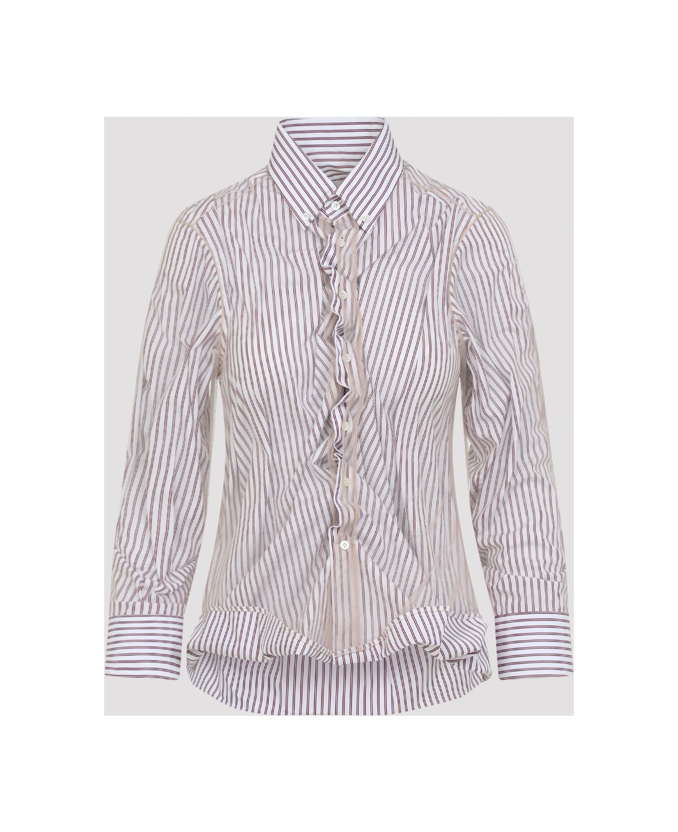 Maison Margiela Cotton Shirt - Red Stripe