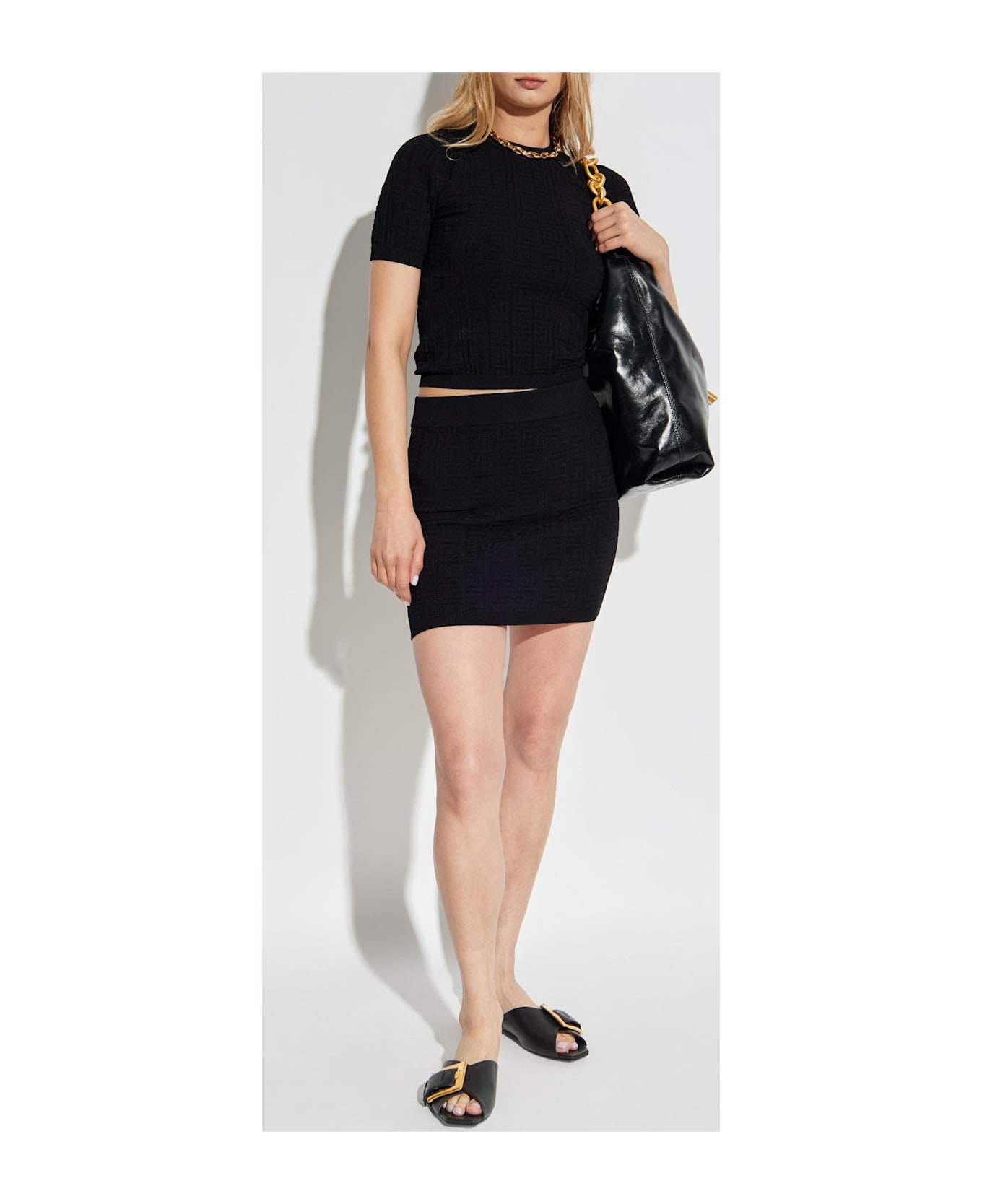 Balmain Top With A Round Neckline - Pa Noir