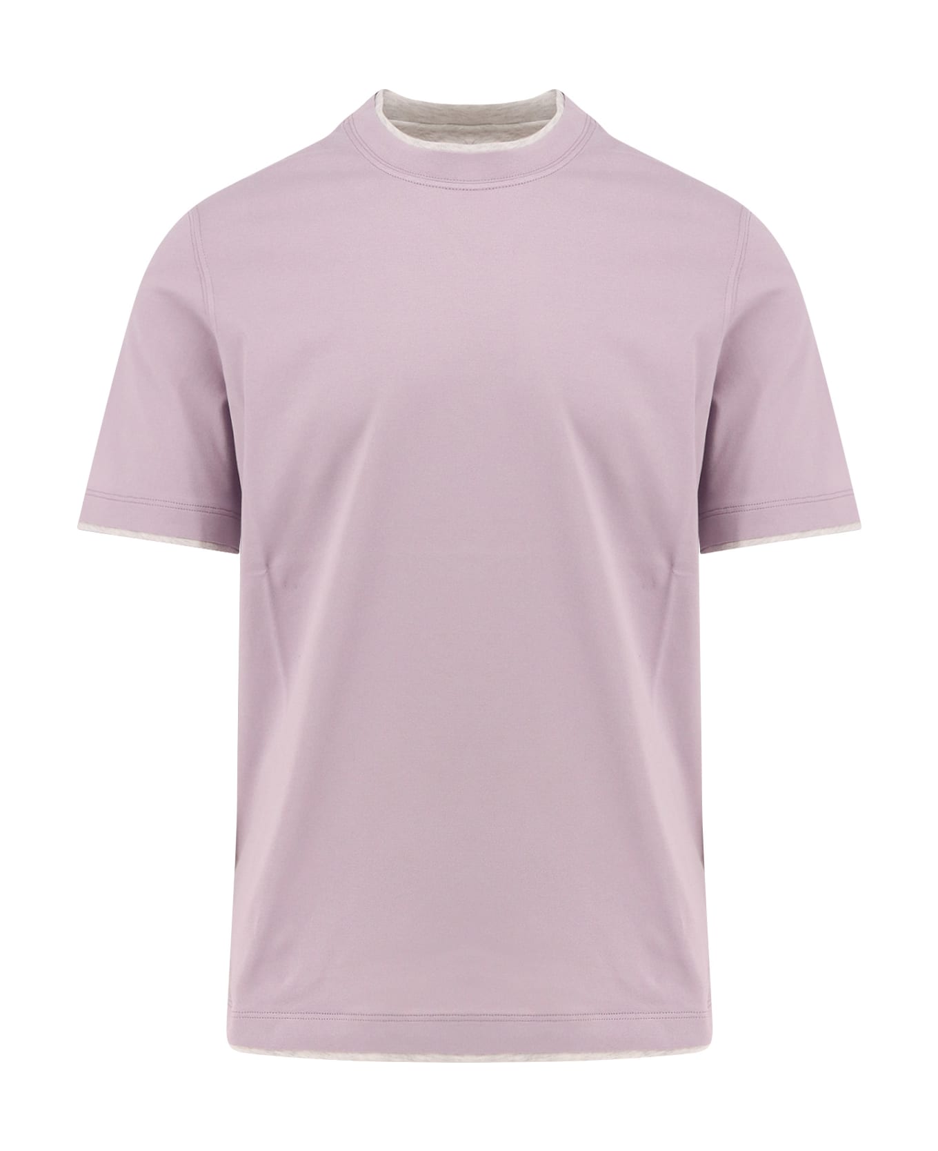 Tシャツ・カットソー BRUNELLO CUCINELLI Cotton t-shirt with contrasting profiles Brunello Cucinelli Cotton T-shirt With Contrasting Profiles