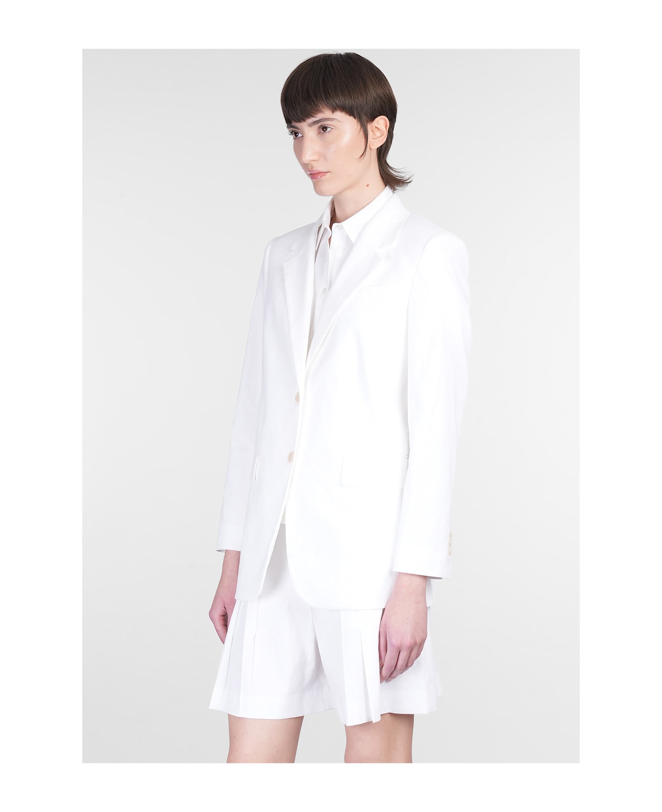 Theory Blazer In White Linen - white