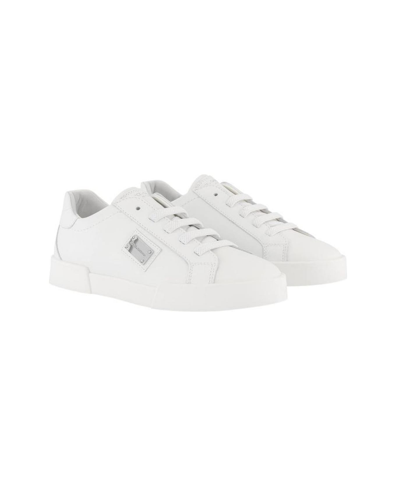 Dolce & Gabbana Logo Plaque Low-top Sneakers - Bianco