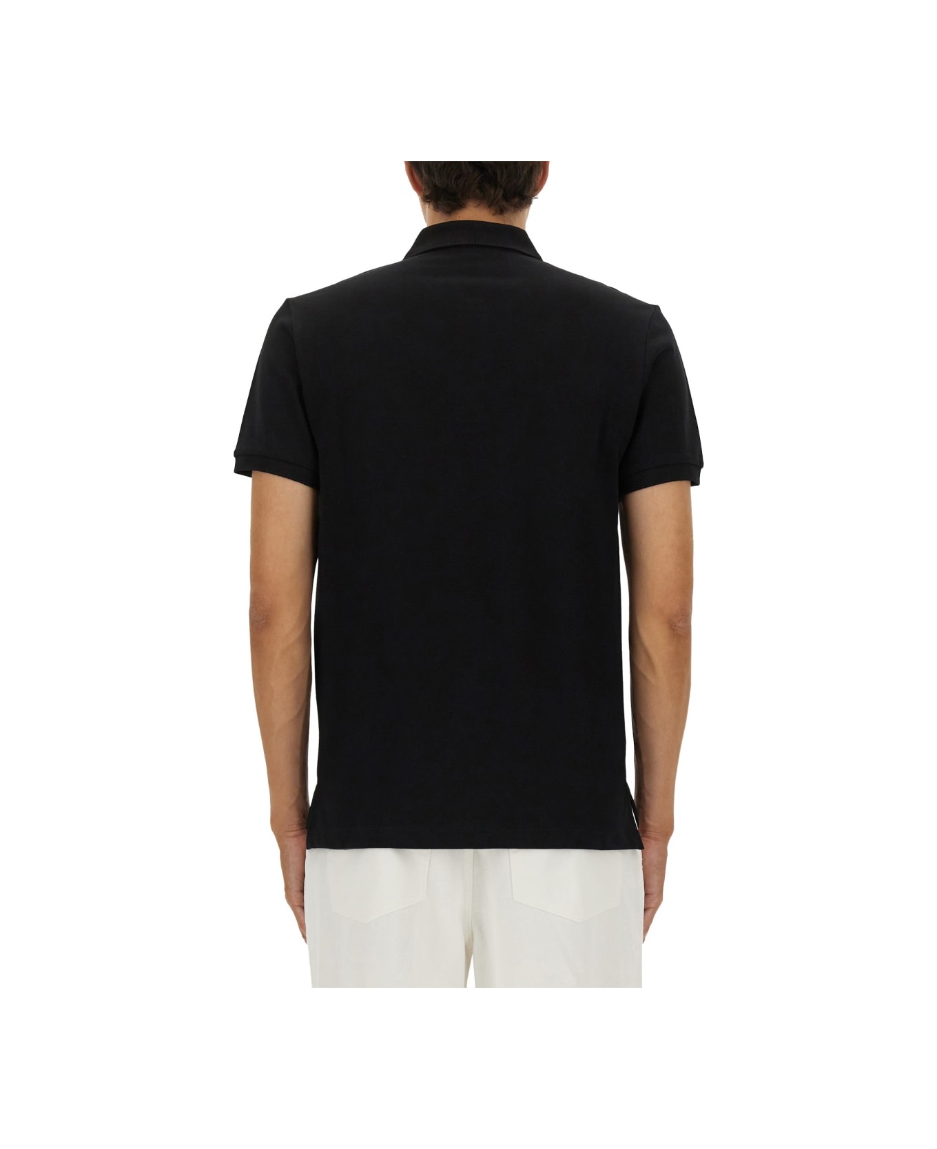 Moschino Cotton Pique Polo - BLACK