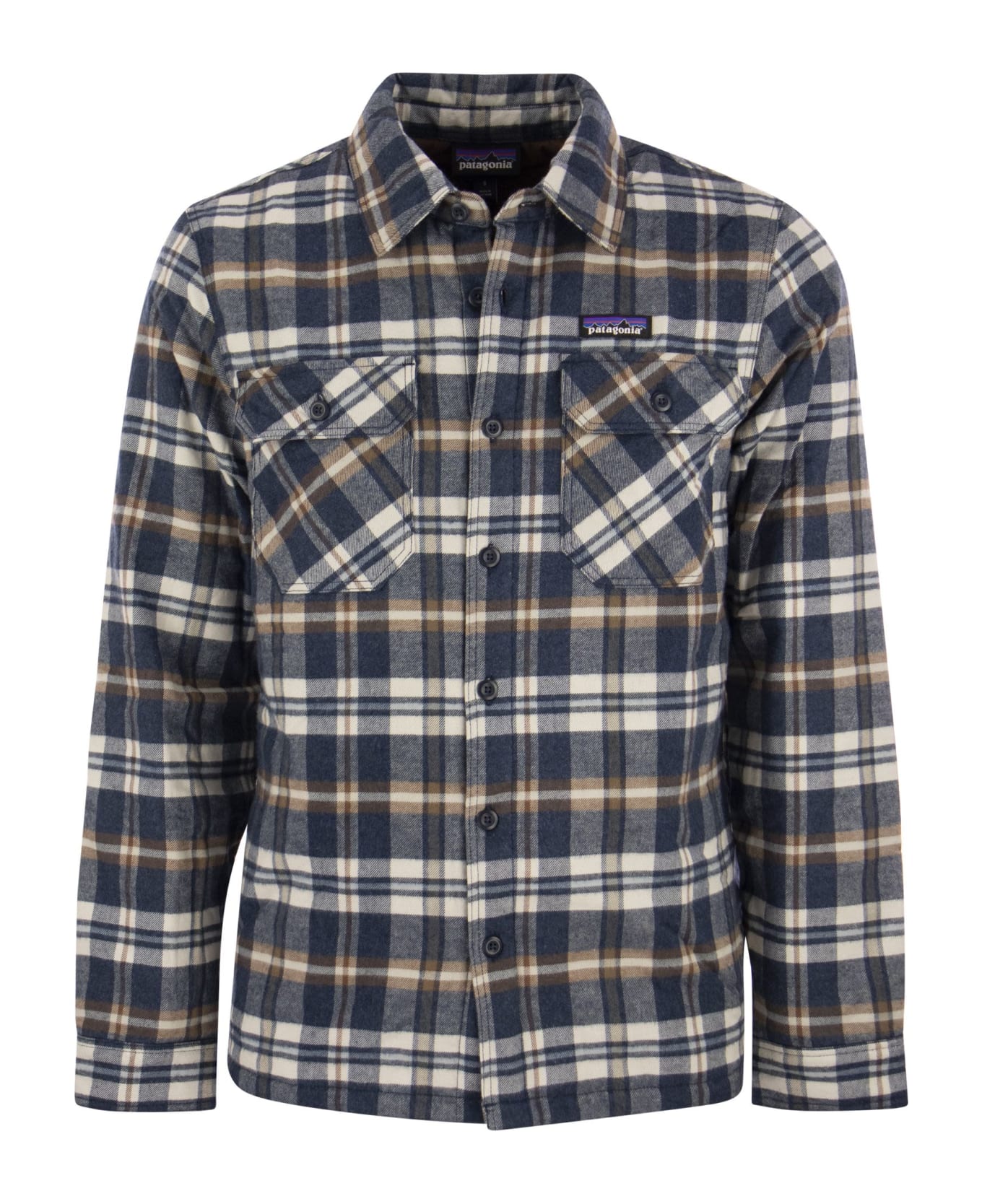 Patagonia Medium Weight Organic Cotton Insulated Flannel Shirt Fjord - Navy