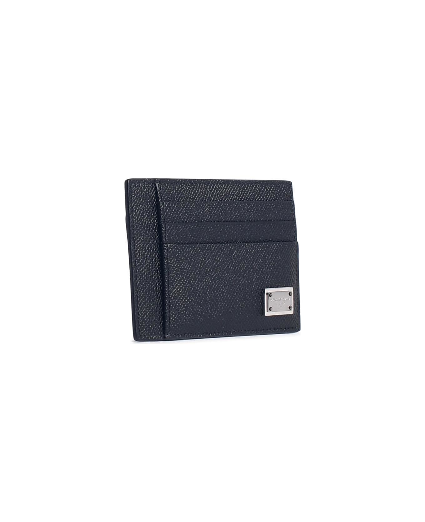 Dolce 
Gabbana Leather Cardholder Dauphine Print - Black