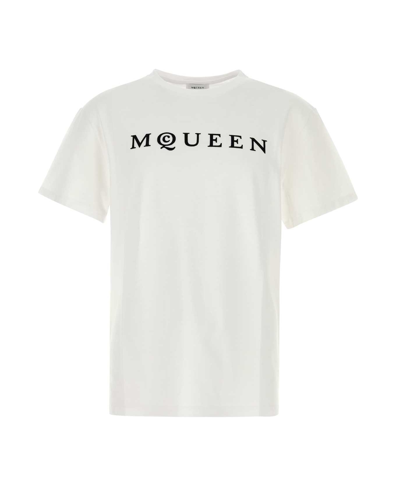 Alexander McQueen White Cotton T-shirt - WHITEBLACK シャツ