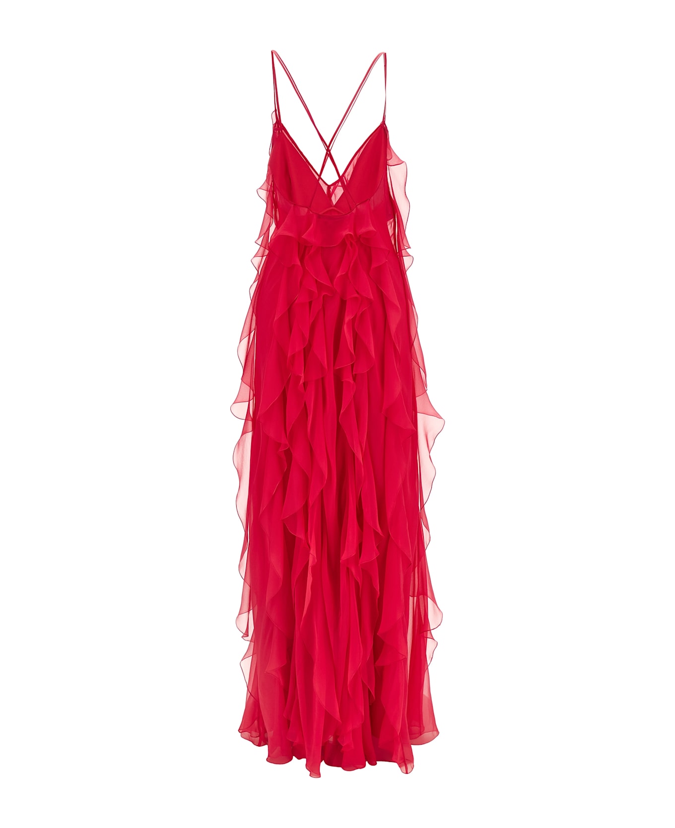 Alberta Ferretti Chiffon Dress - Fuchsia