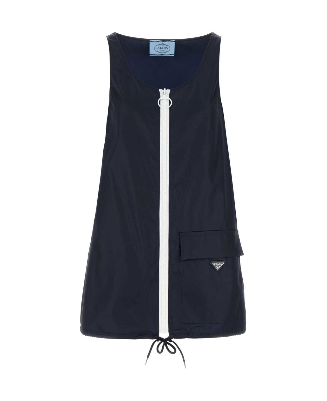 Prada Navy Blue Re-nylon Mini Dress - BLU