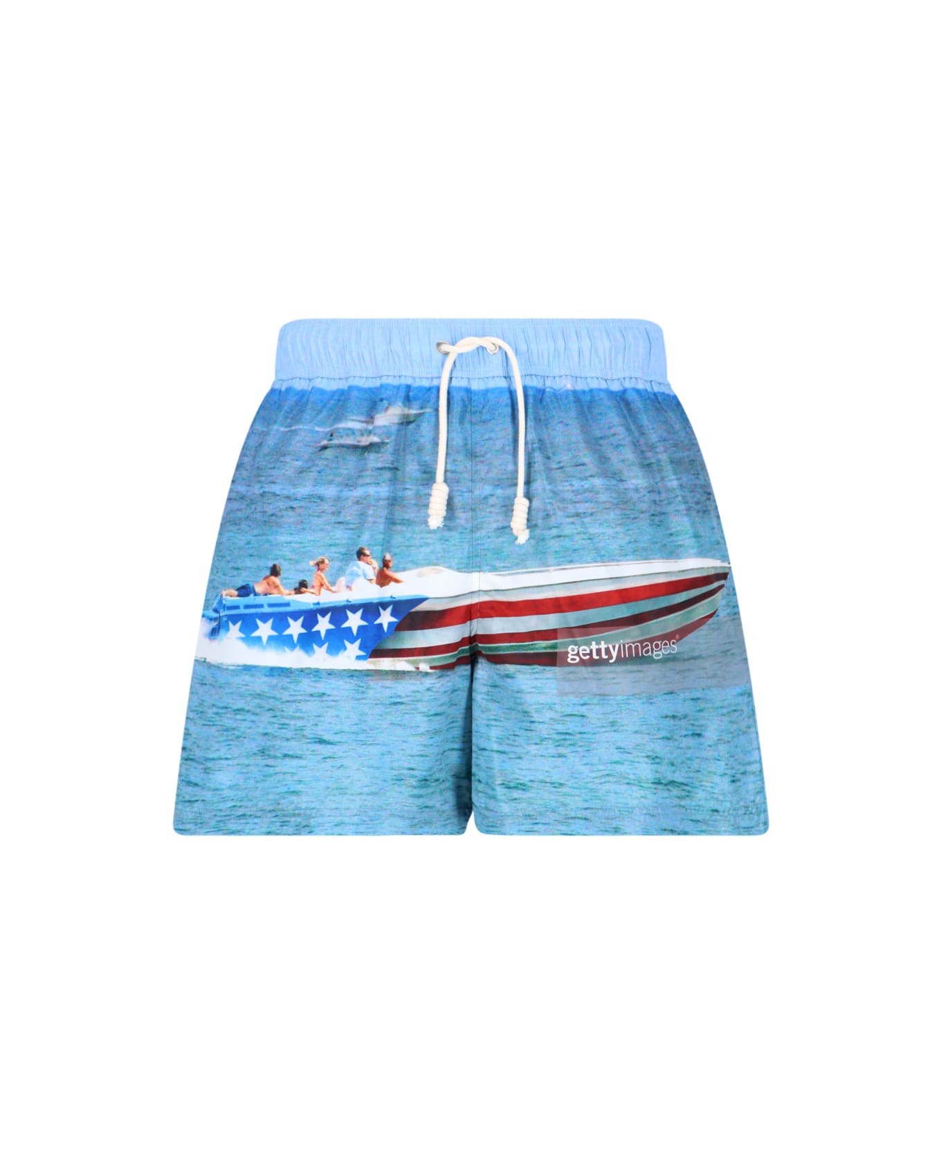 Palm Angels Getty Speedyboat Swim Shorts - Light blue