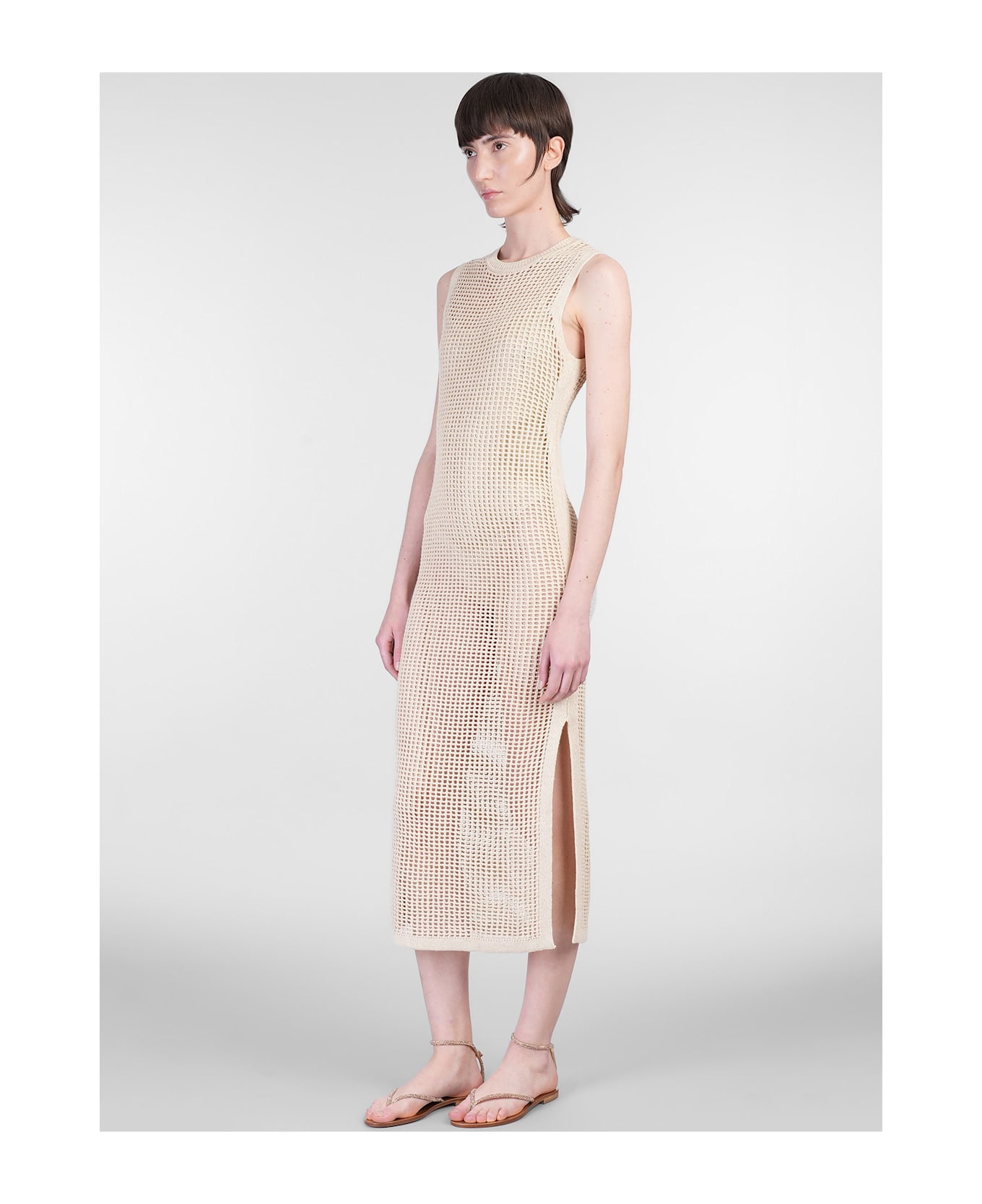 MC2 Saint Barth Eileen Long Dress In Beige Viscose - beige