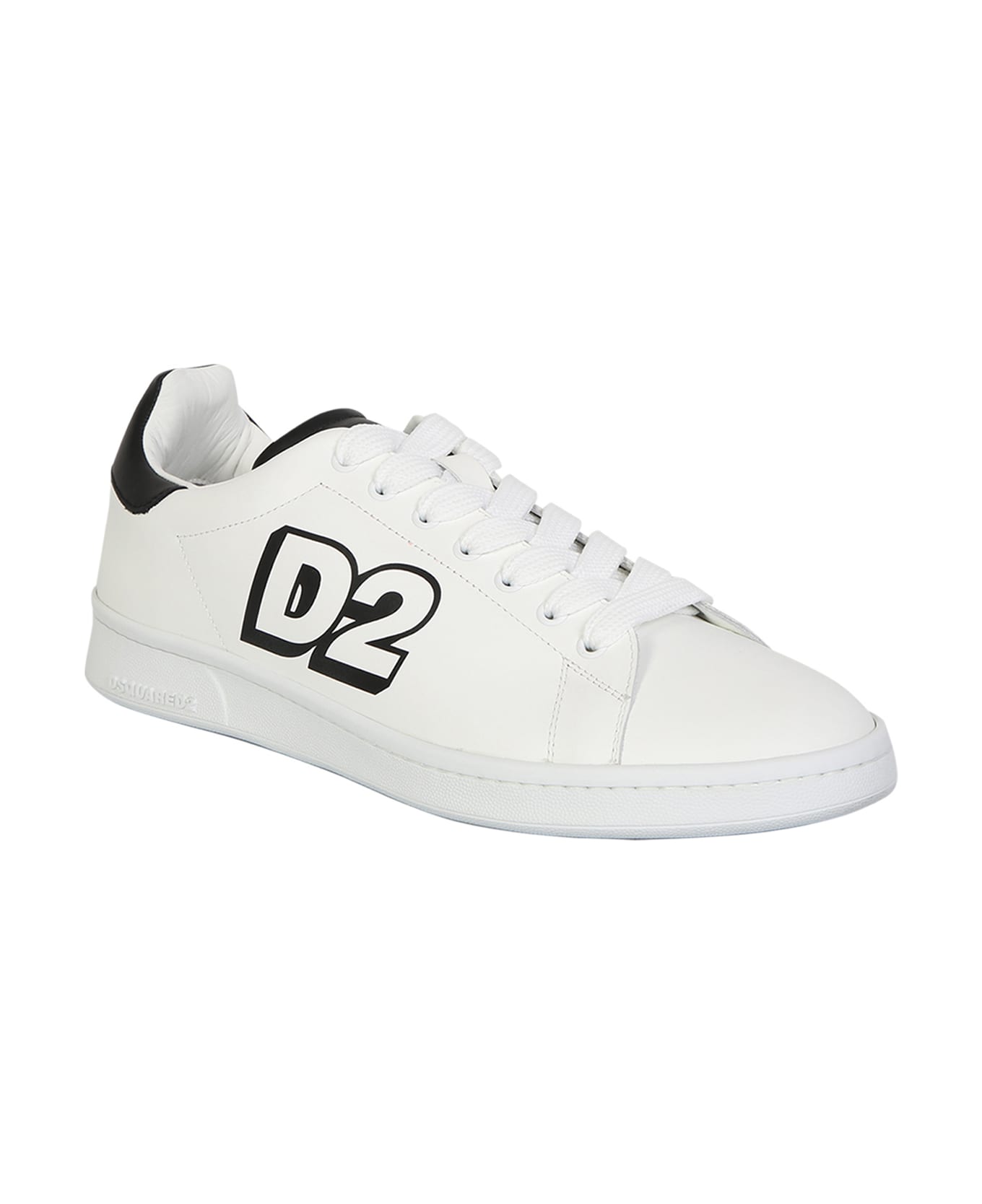Dsquared2 Low Lace-up Sneakers With Printed Logo - White