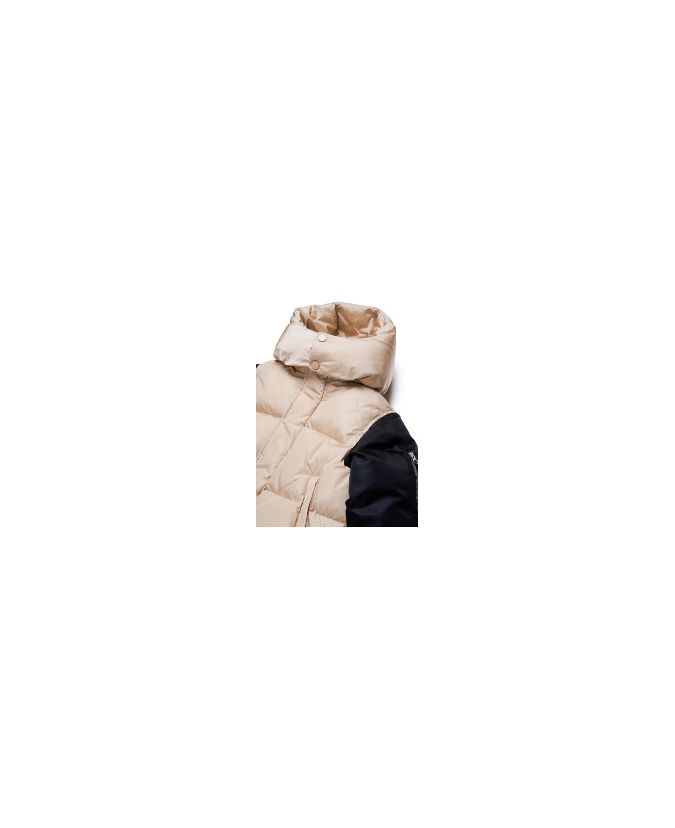 MM6 Maison Margiela Piumino Bicolore Con Applicazione - Beige