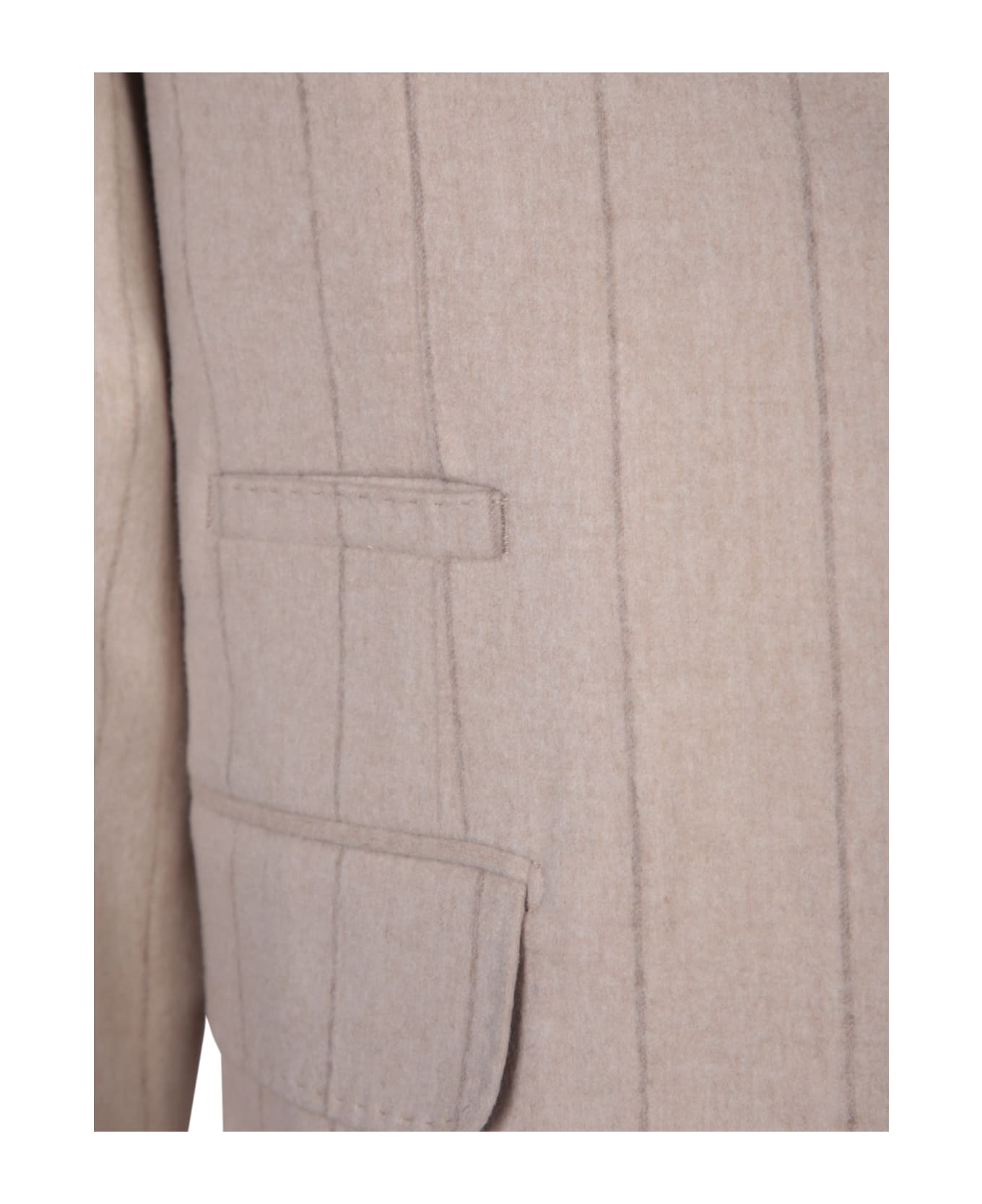 Brunello Cucinelli Beige Flannel Jacket - Beige