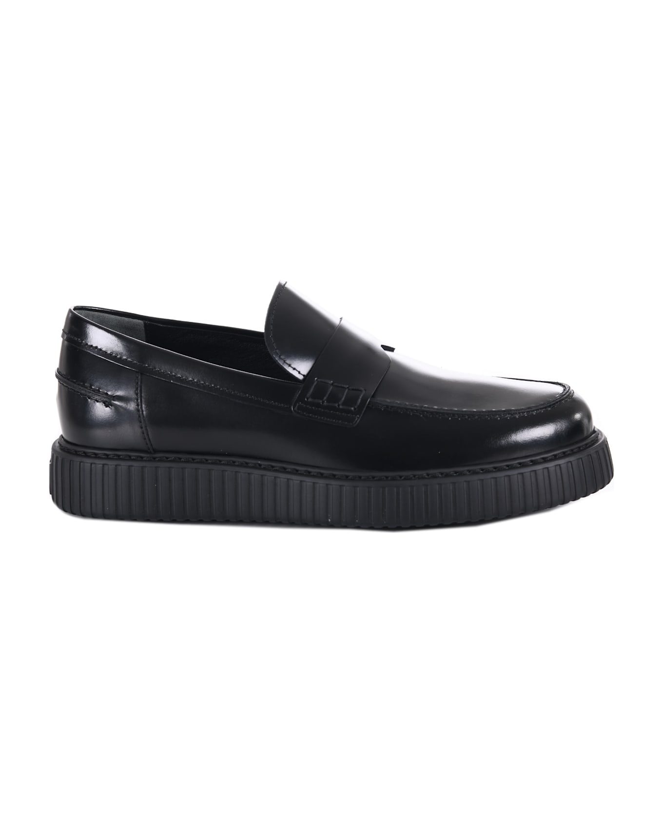 Hogan Front Mask Flat Shoes - Black