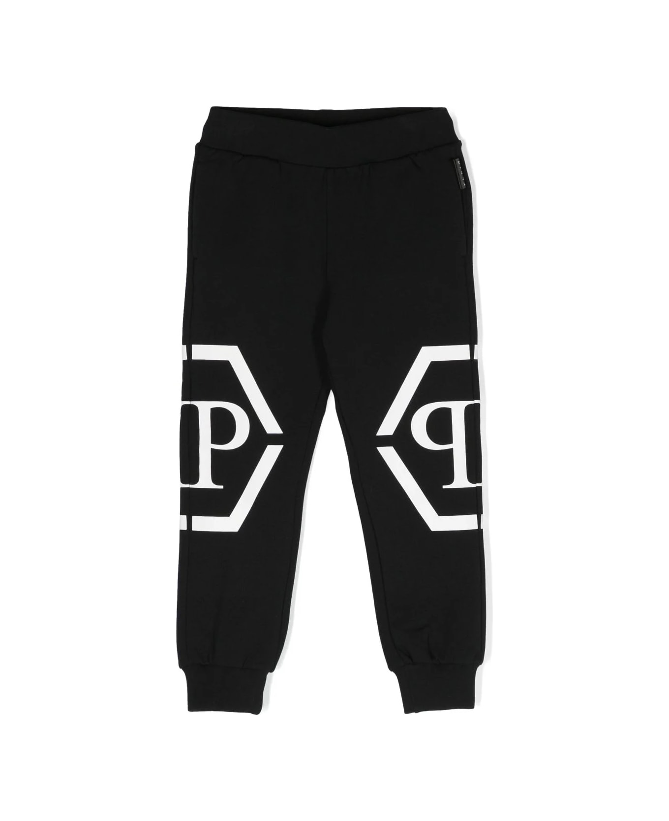 Philipp Plein Junior Pantaloni Con Logo - Black