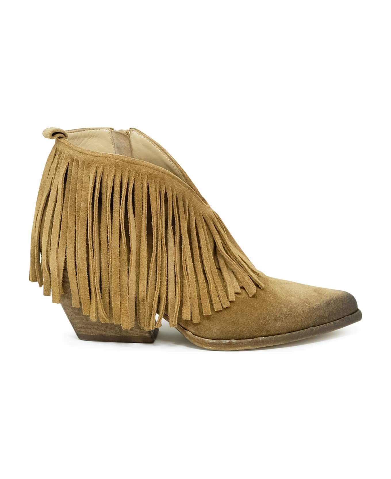 Elena Iachi Brown Suede Ankle Boots - BROWN ブーツ
