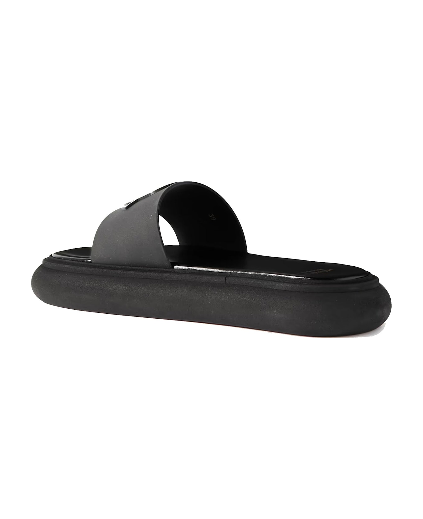 Moncler Logo Slides - Black