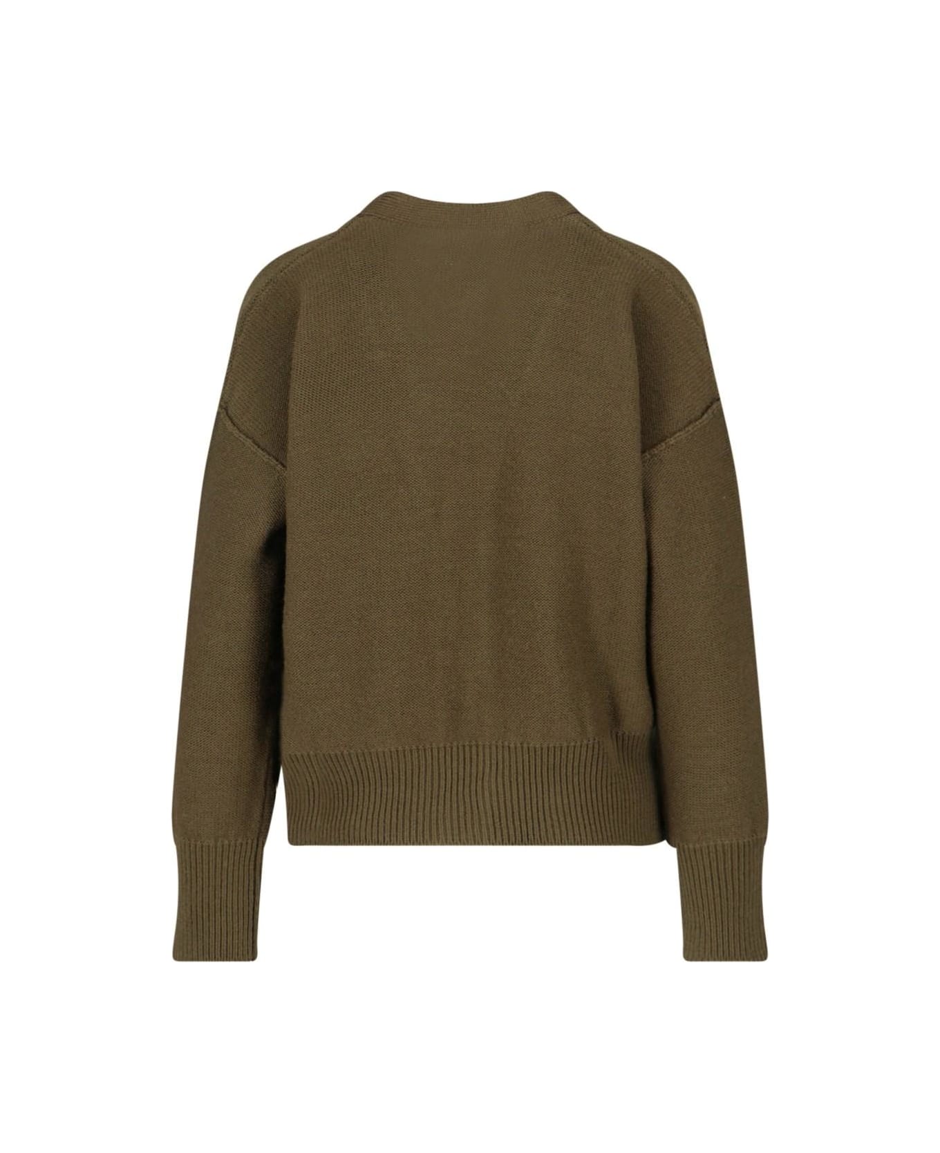 MM6 Maison Margiela Destroyed Cardigan - Kaki