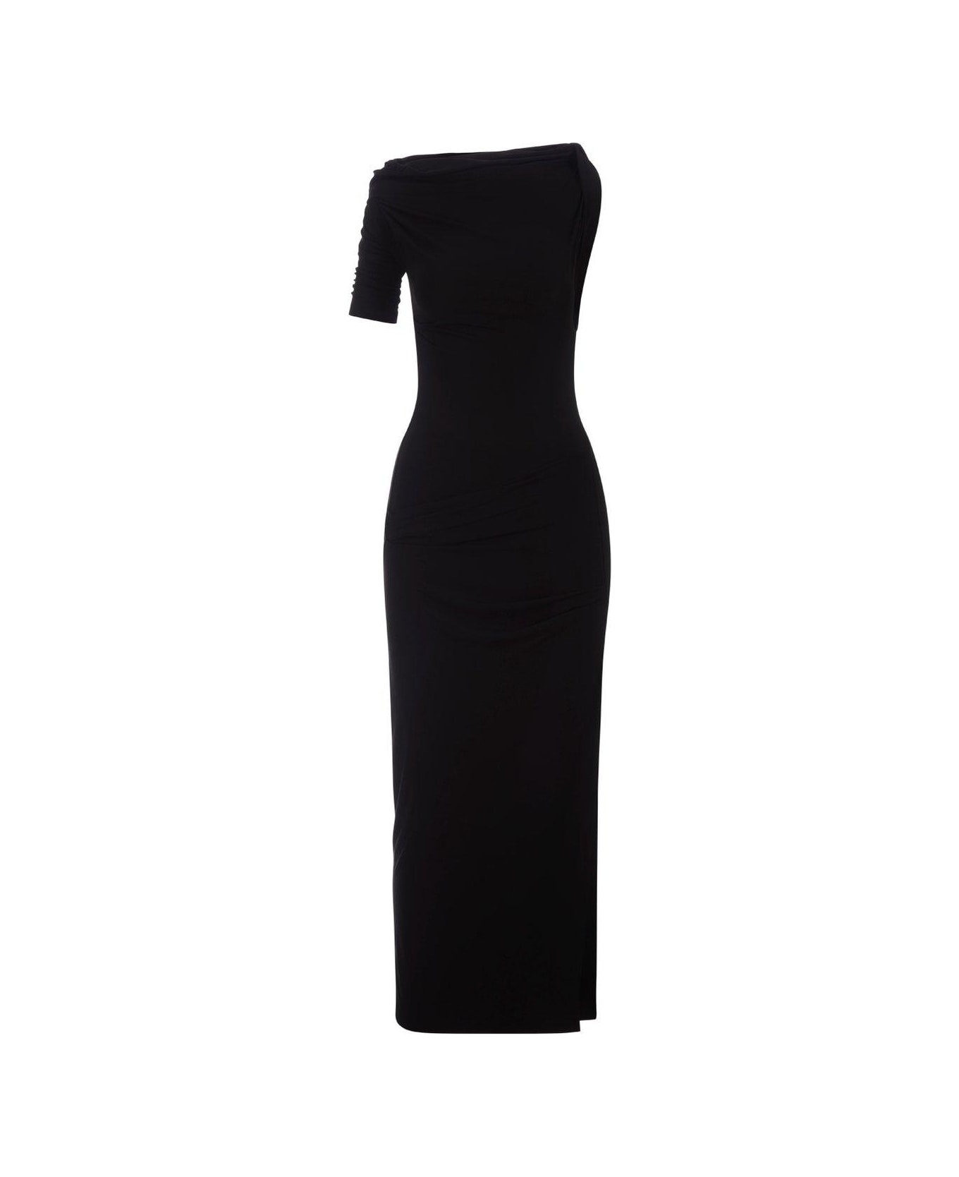 Jacquemus Asymmetrical Draped Dress - Black