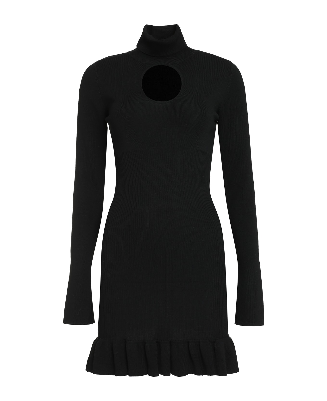 Pinko Cut-out Detail Turtleneck Knit Dress - black