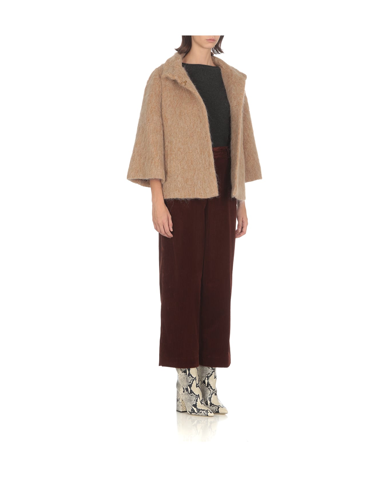 Fay Wool And Mohair Cape - Cammello
