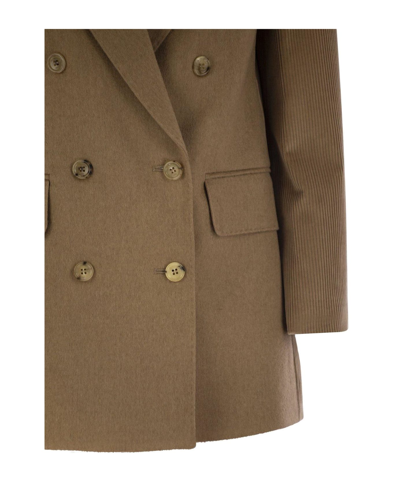 Max Mara Double-breasted Long-sleeved Jacket - CAMEL