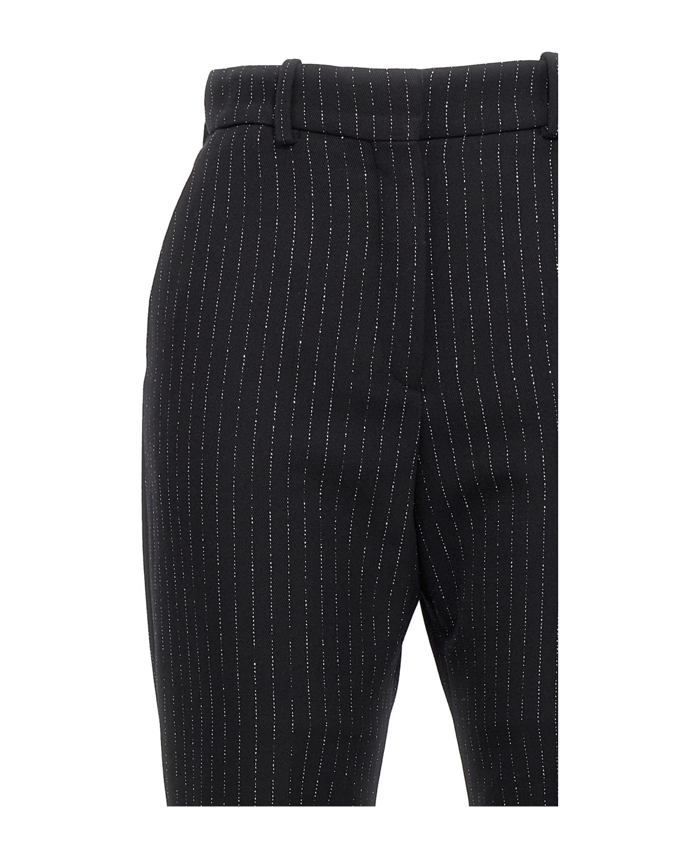 Balmain Black Lurex Striped Flare Trousers - Nero