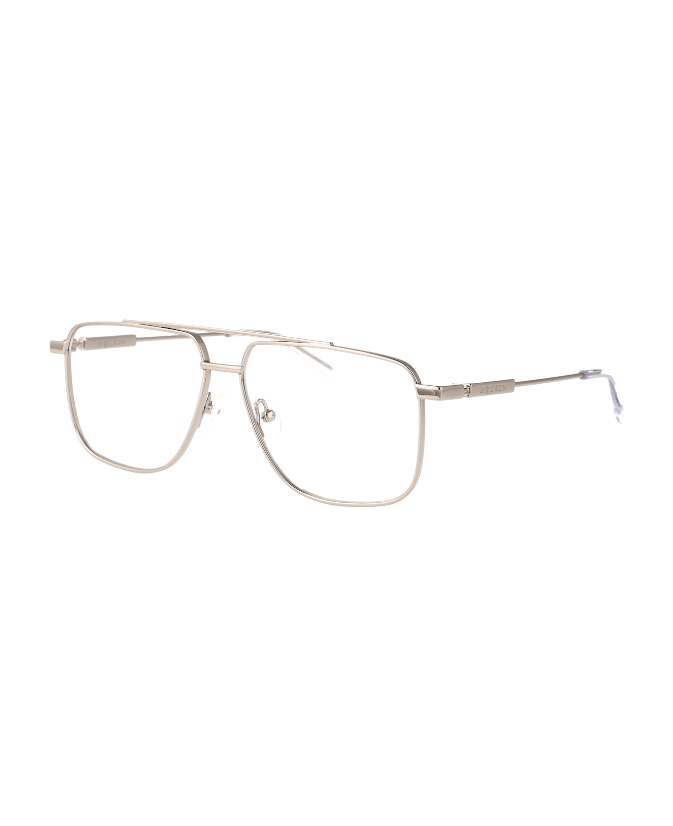 Alexander McQueen Eyewear Am0480o Glasses - SILVER-SILVER-TRANSPARENT