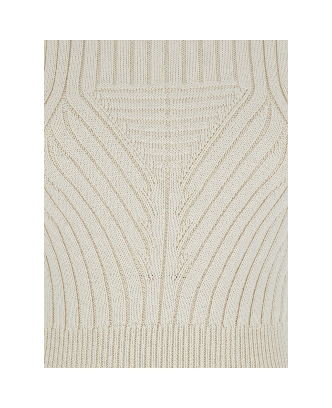 Rick Owens White Sleeveless Top With High-neck In Virgin Wool Woman - White