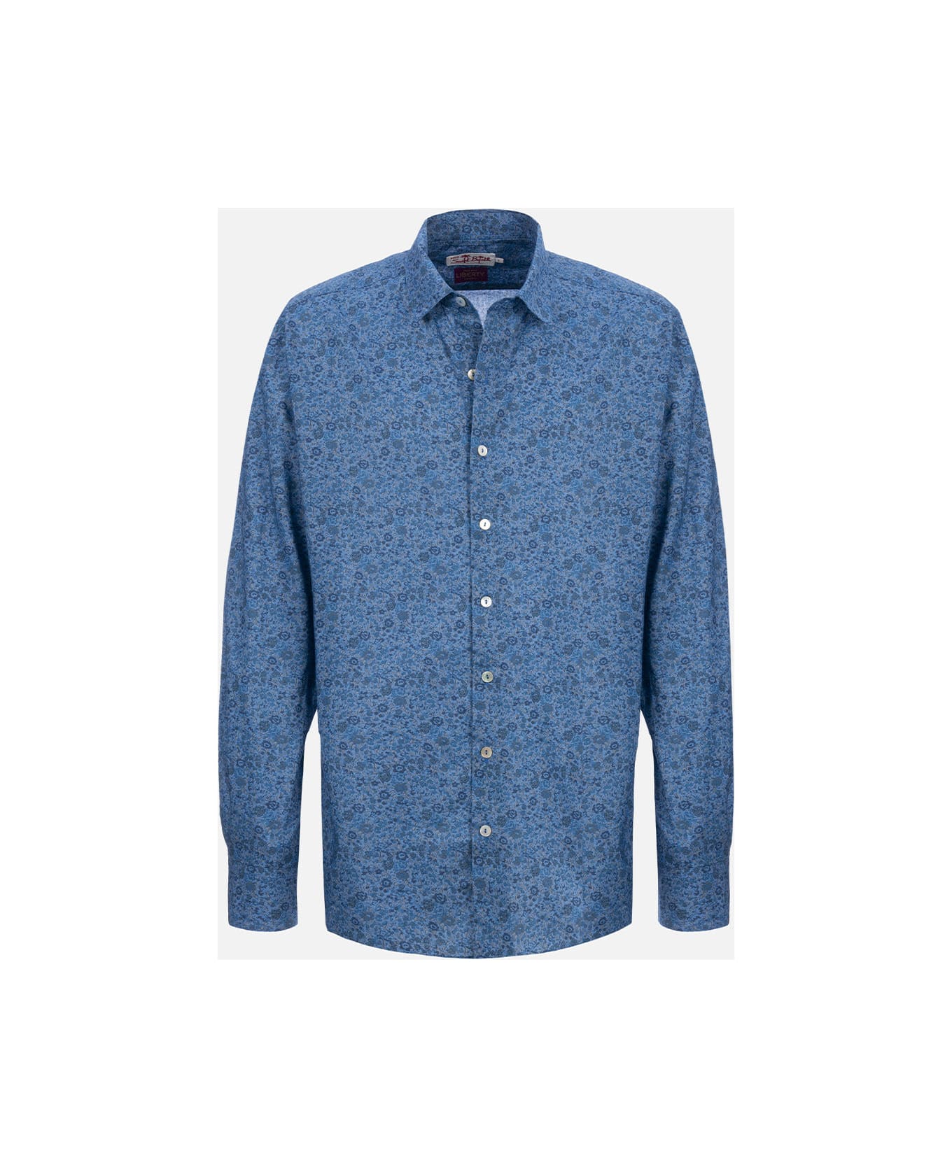 MC2 Saint Barth Man Emma 
Georgina Muslin Cotton Shirt Sikelia | Made With Liberty Fabric - BLUE