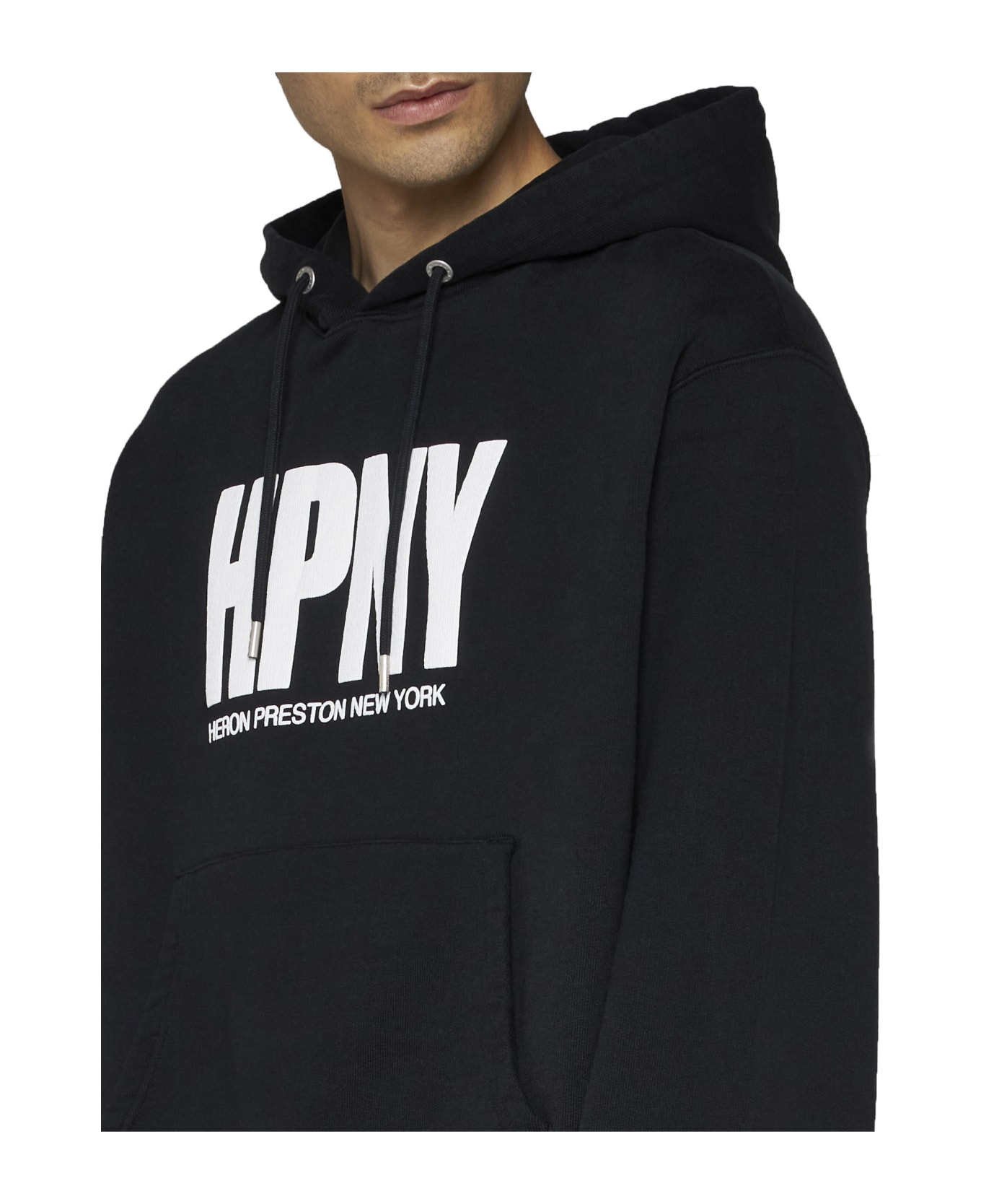 HERON PRESTON Hpny Logo Hoodie - Black Whit フリース