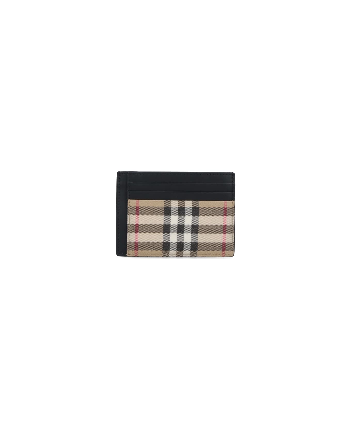 Burberry "check" Card Holder - Beige